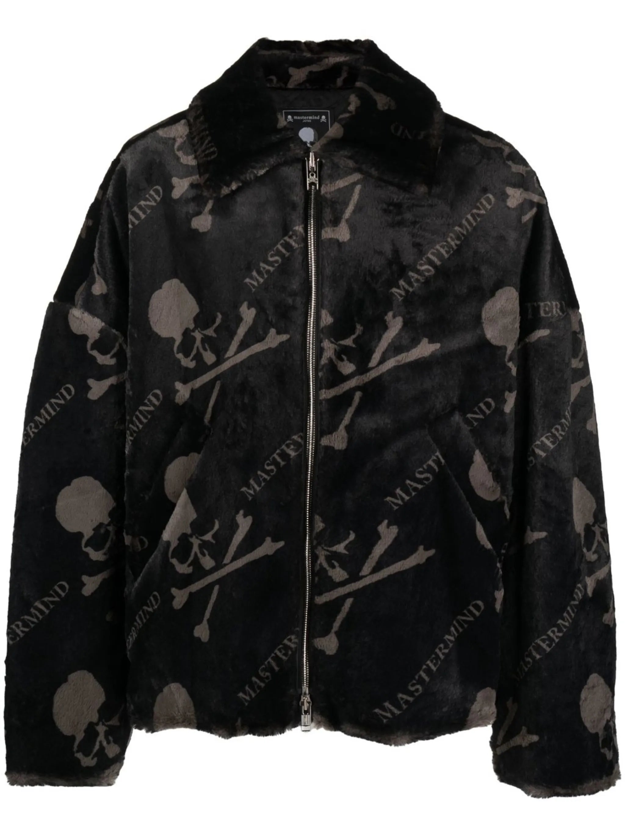 faux-fur skull-print jacket