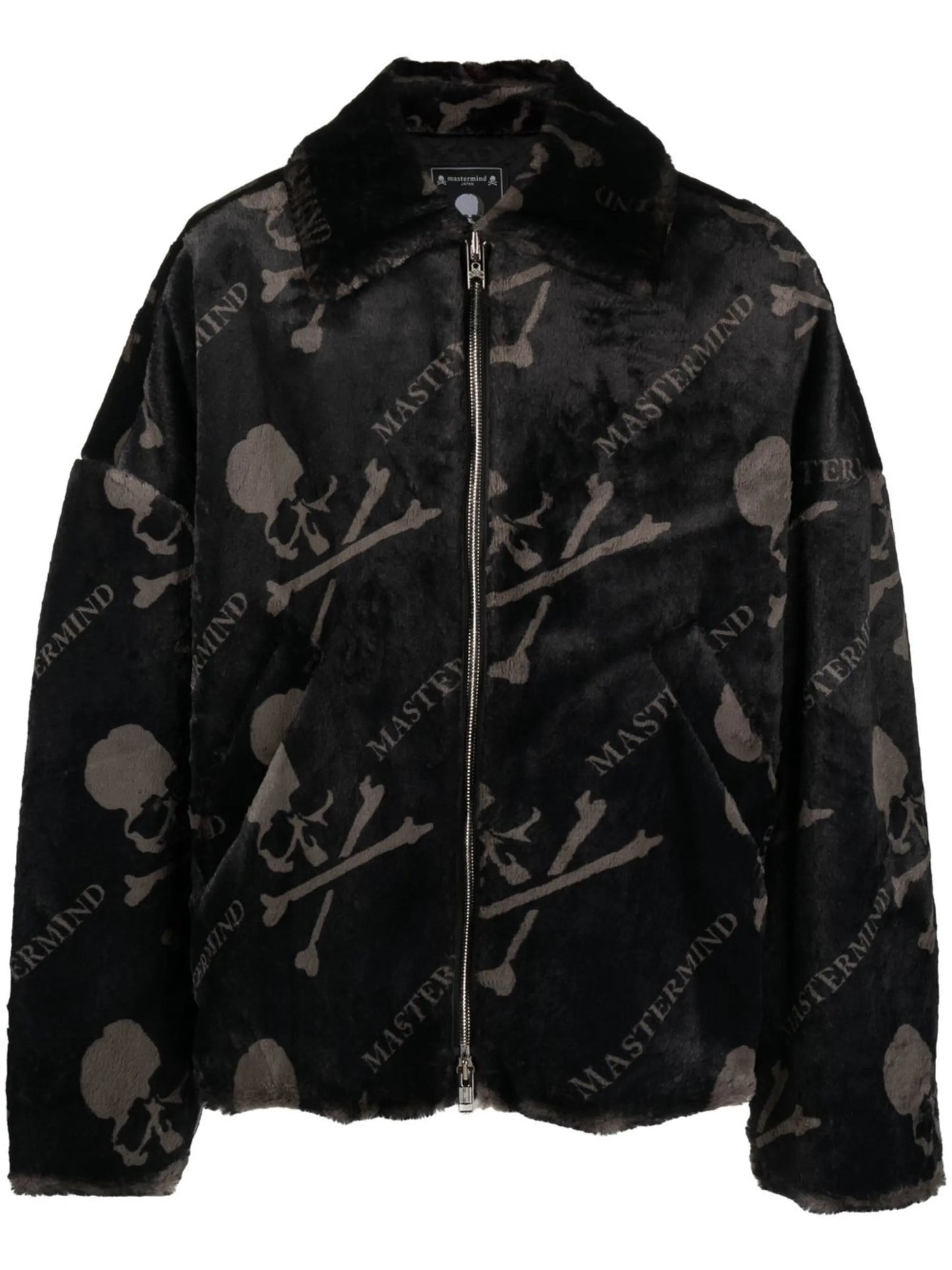 faux-fur skull-print jacket