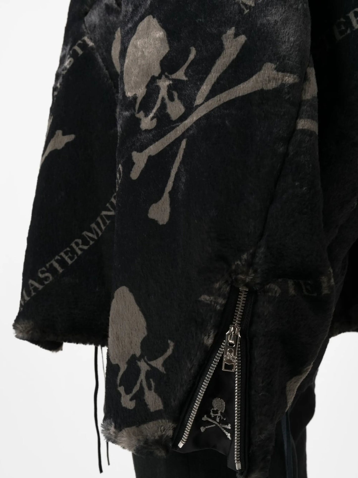 faux-fur skull-print jacket