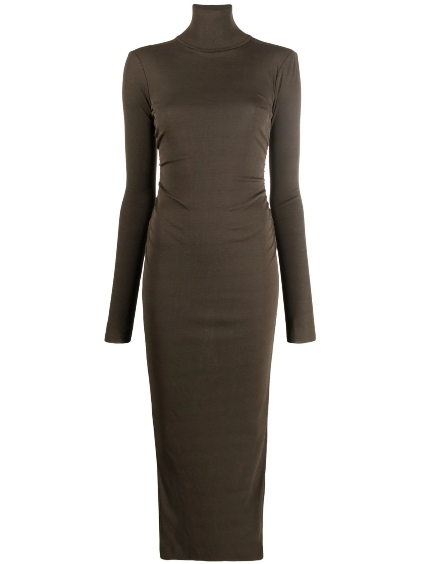 roll-neck bodycon midi dress