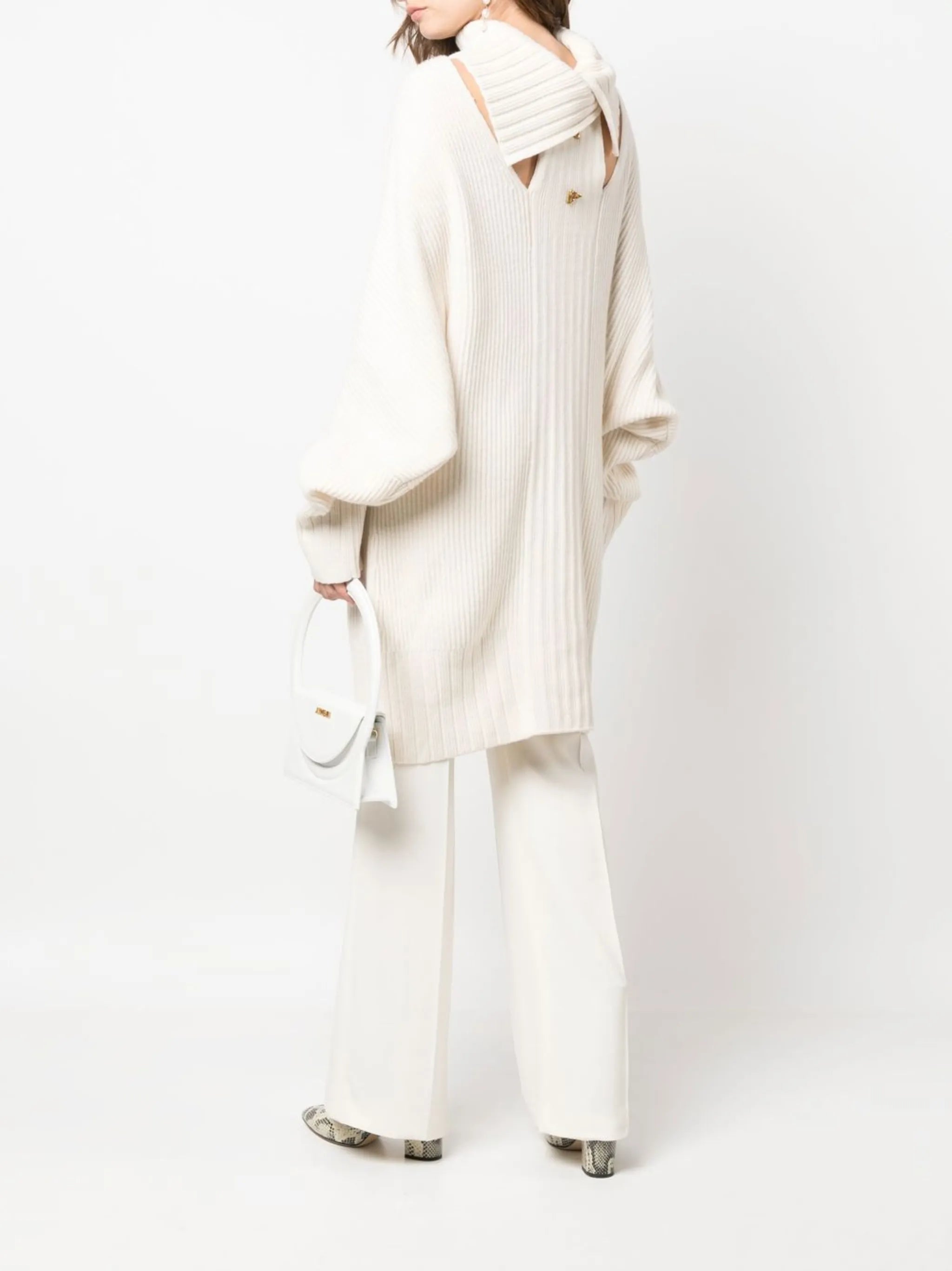 Rose ribbed-knit midi dress