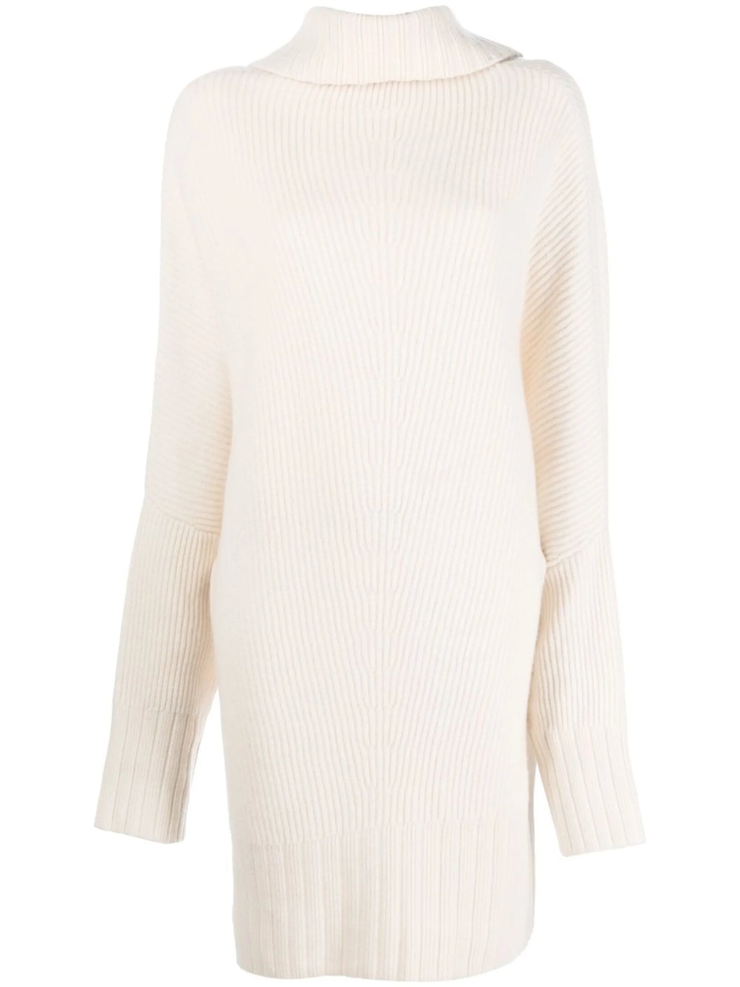 Rose ribbed-knit midi dress
