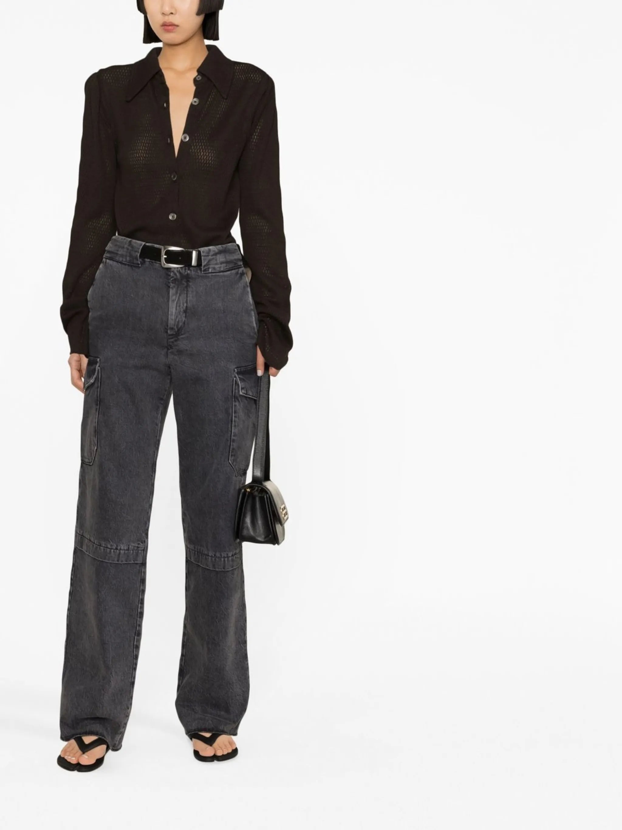 wide-leg cargo jeans