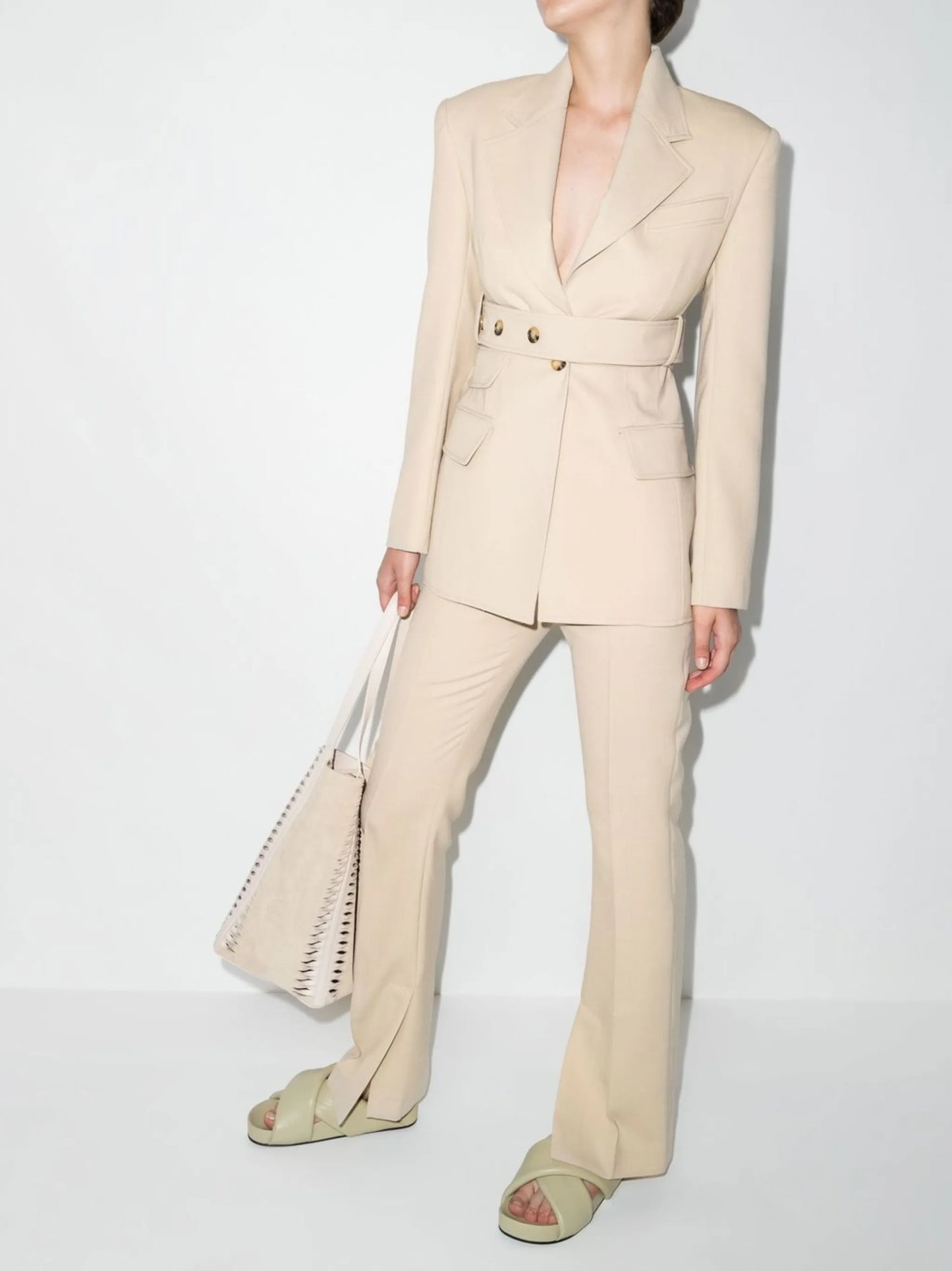 tailored belted blazer