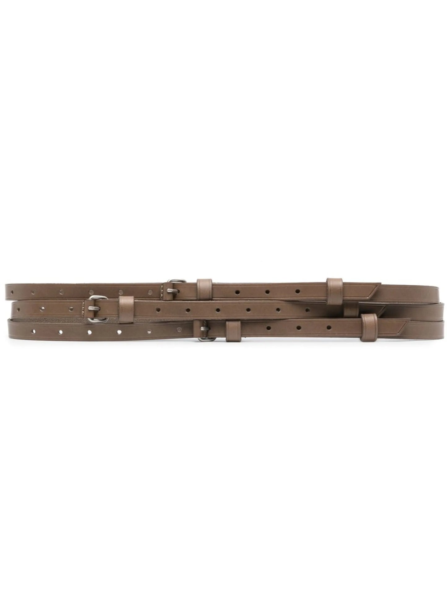 triple-strap leather belt