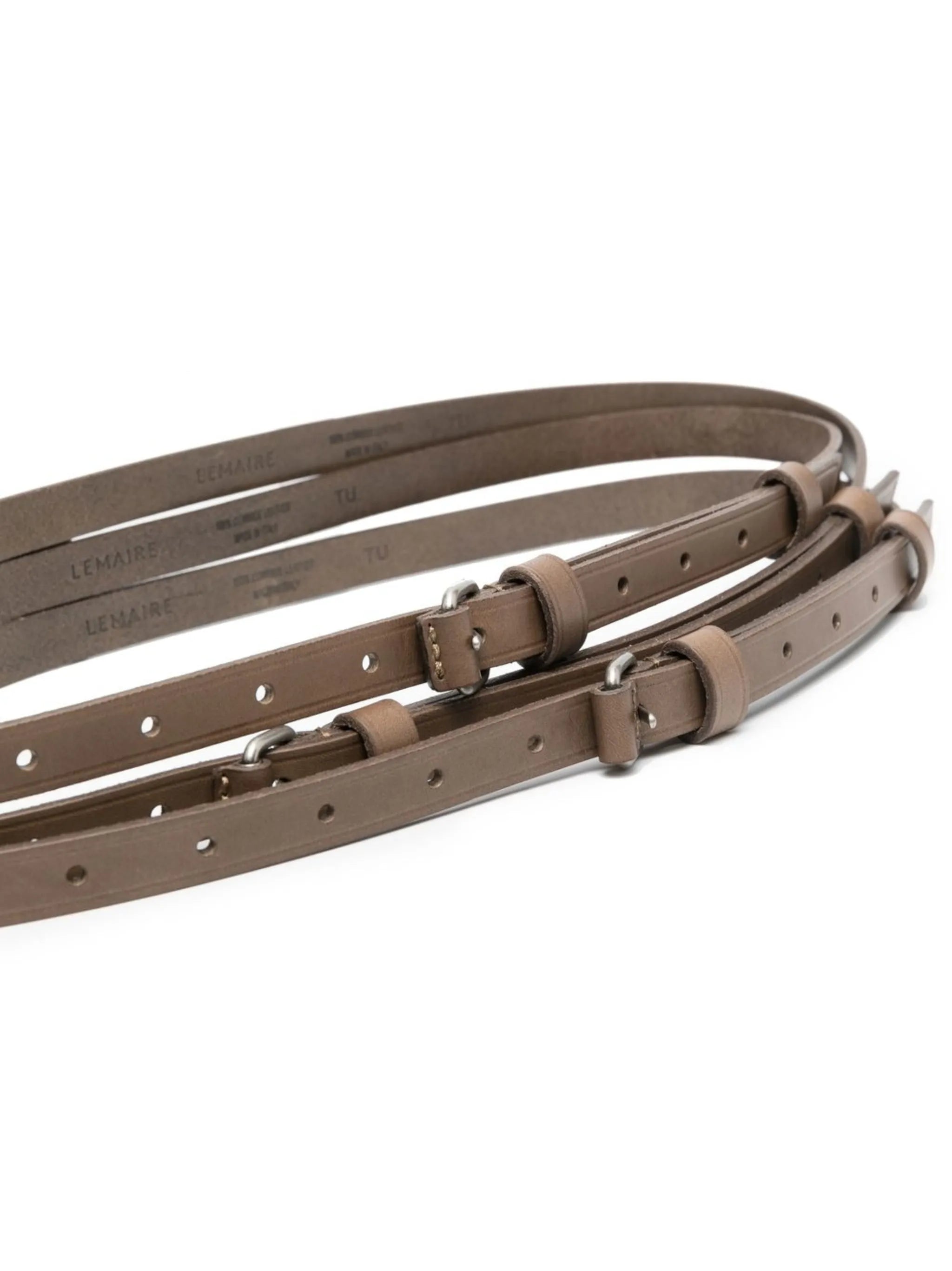 triple-strap leather belt
