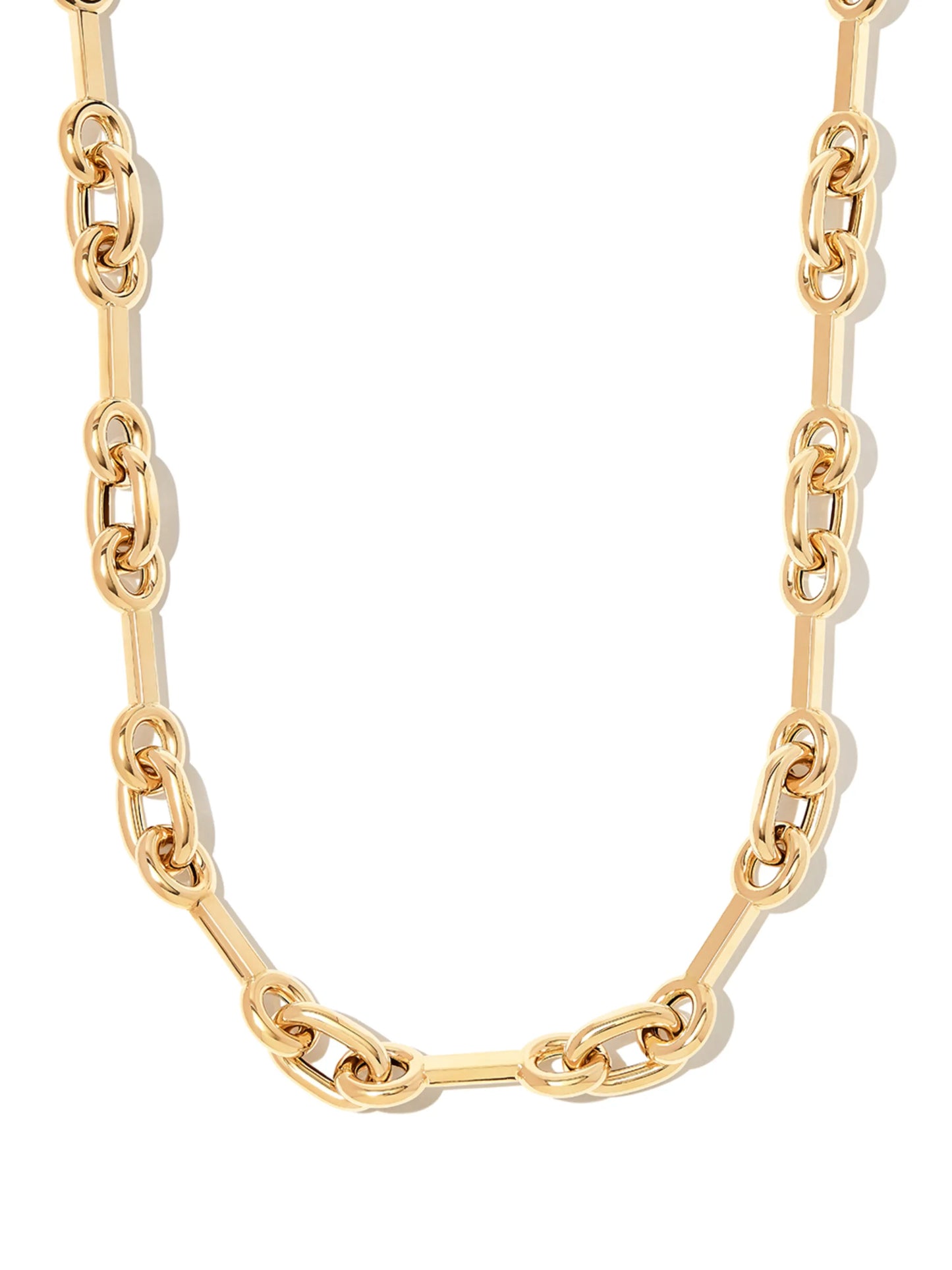 14kt yellow gold mixed-link necklace
