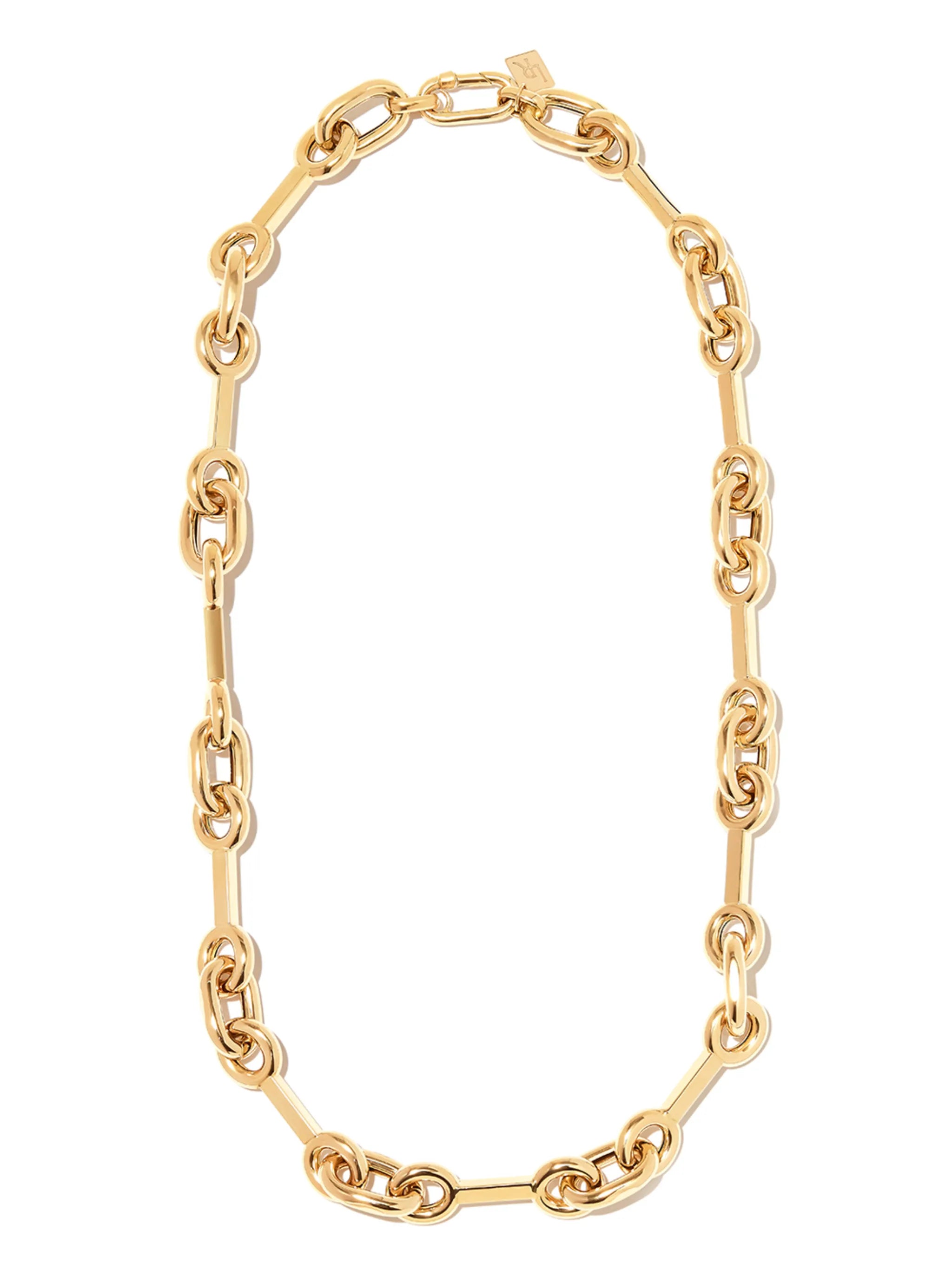 14kt yellow gold mixed-link necklace