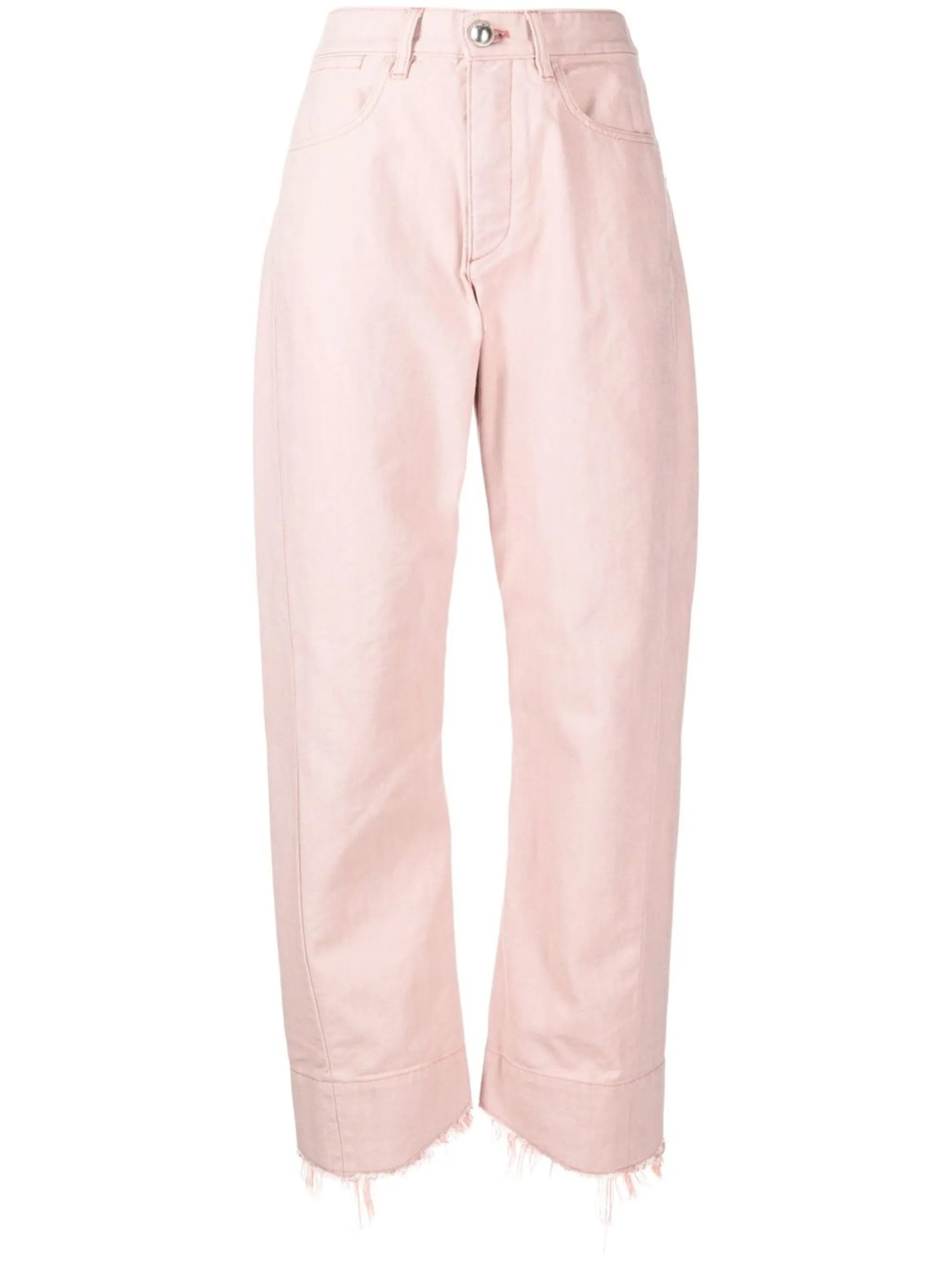 high-waisted straight-leg trousers