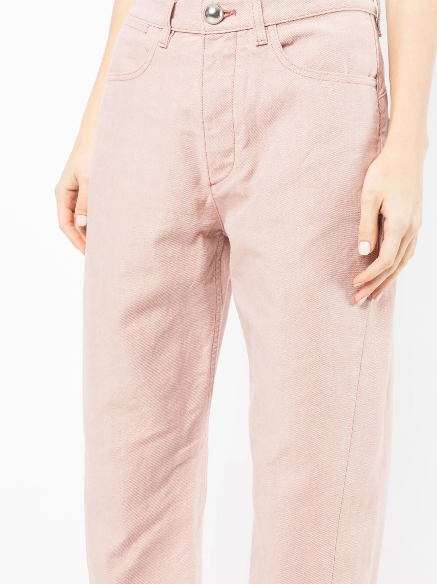 high-waisted straight-leg trousers