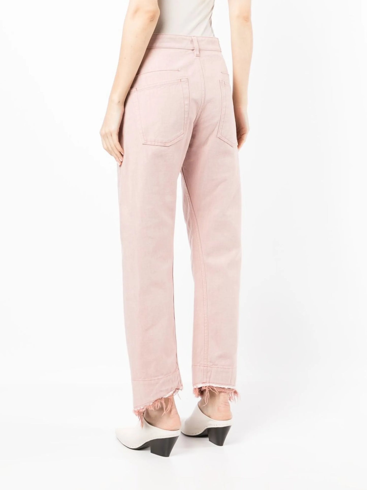 high-waisted straight-leg trousers