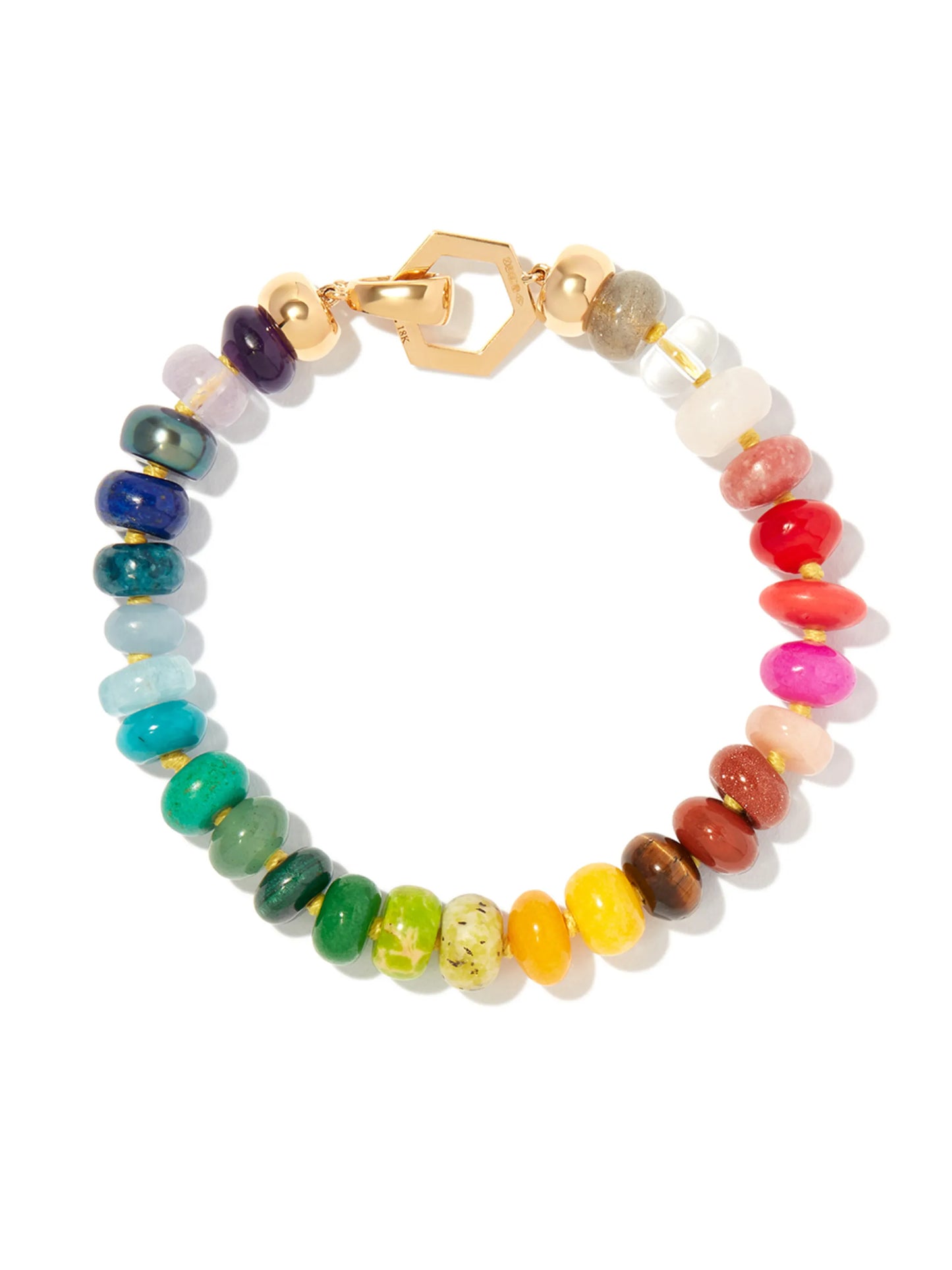 18kt yellow gold multi-stone bracelet