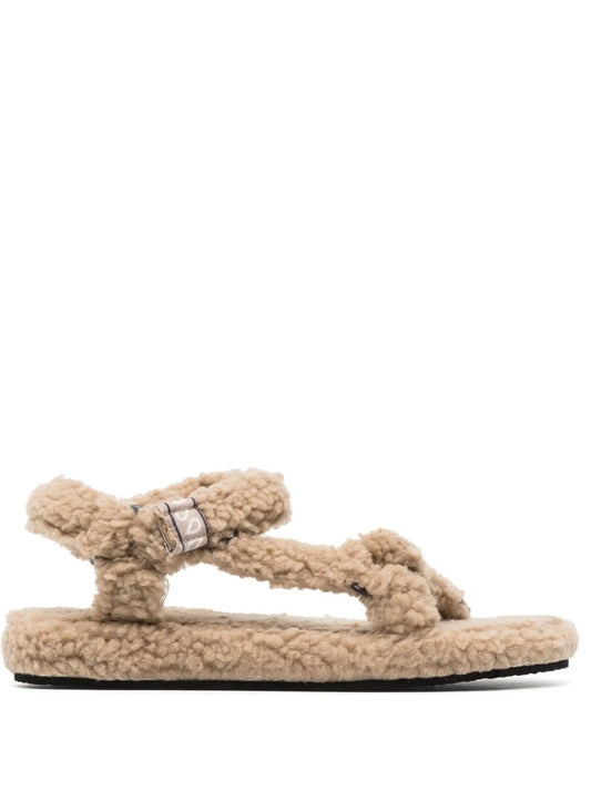 faux-shearling sandals