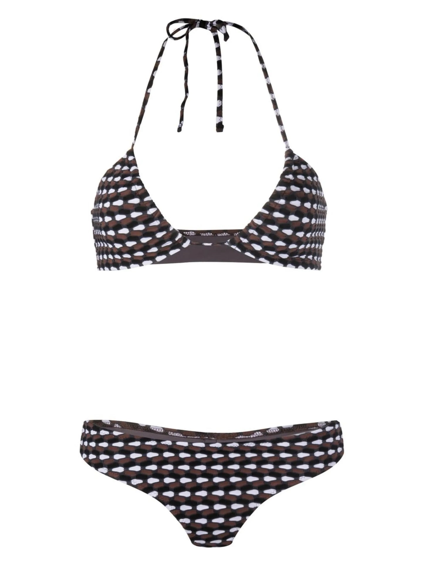Madagascar abstract-patterned knit bikini