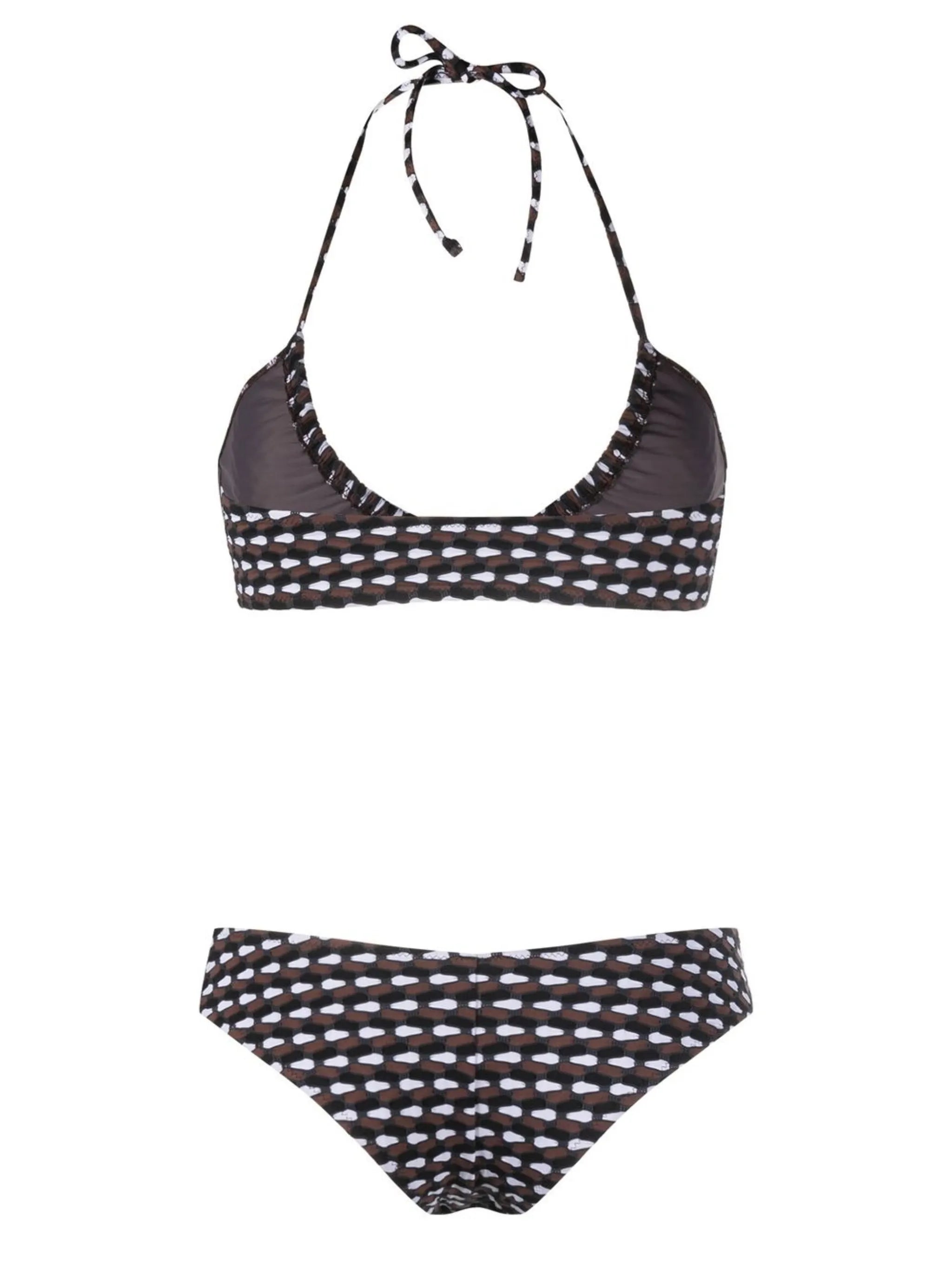 Madagascar abstract-patterned knit bikini