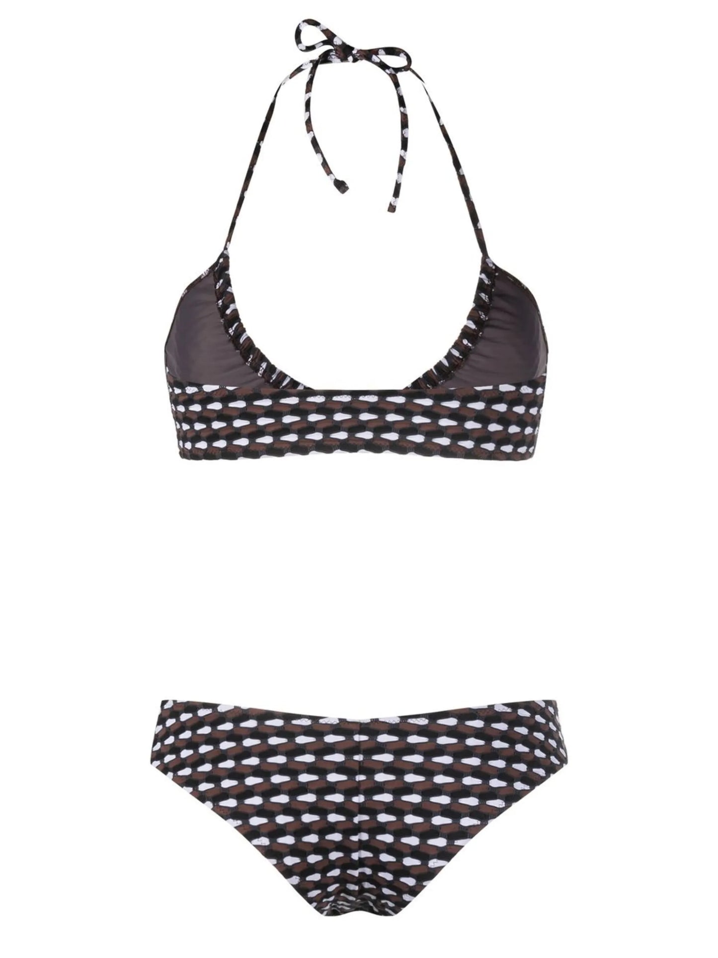 Madagascar abstract-patterned knit bikini