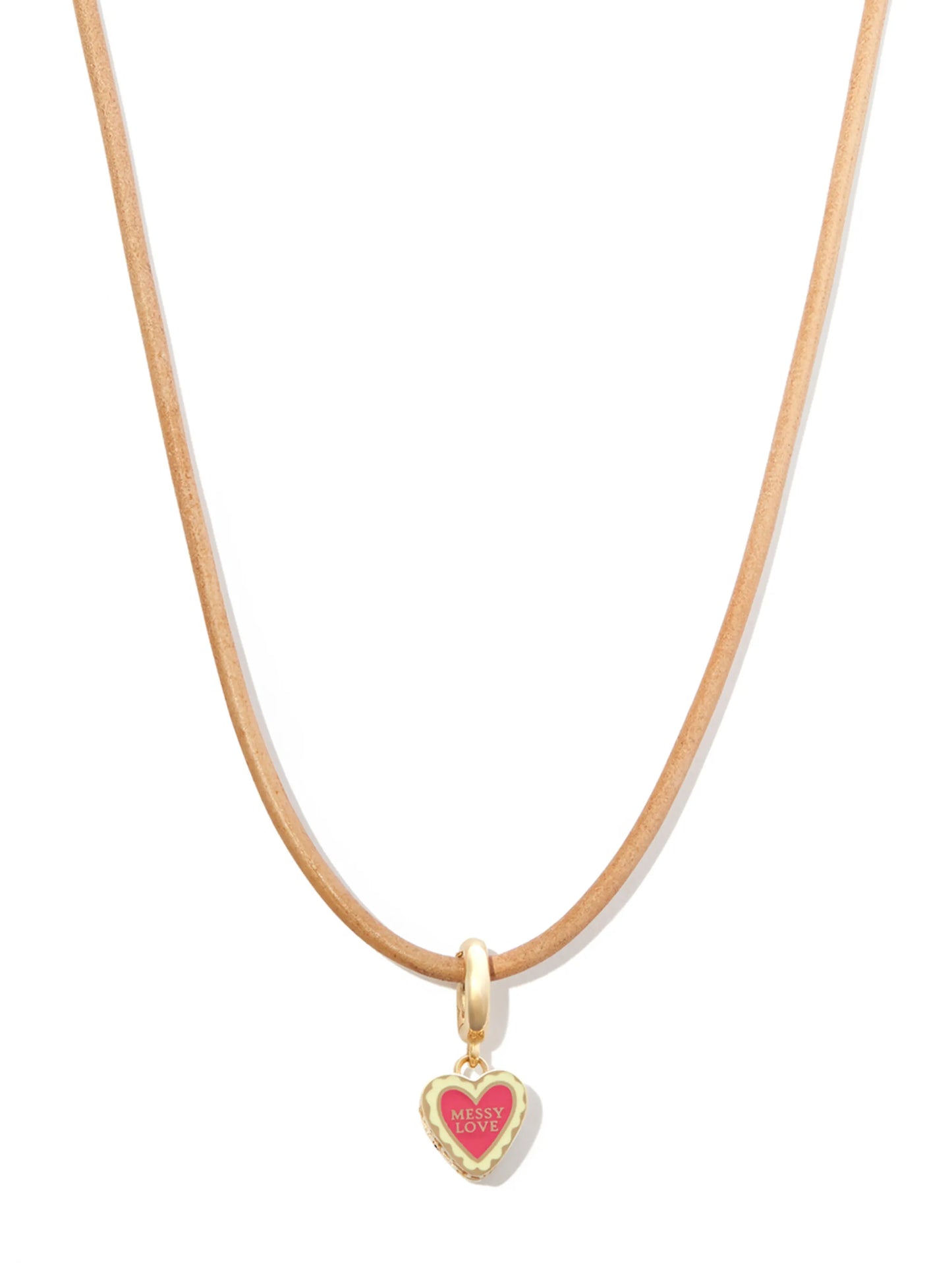 14kt yellow gold Messy Love charm necklace