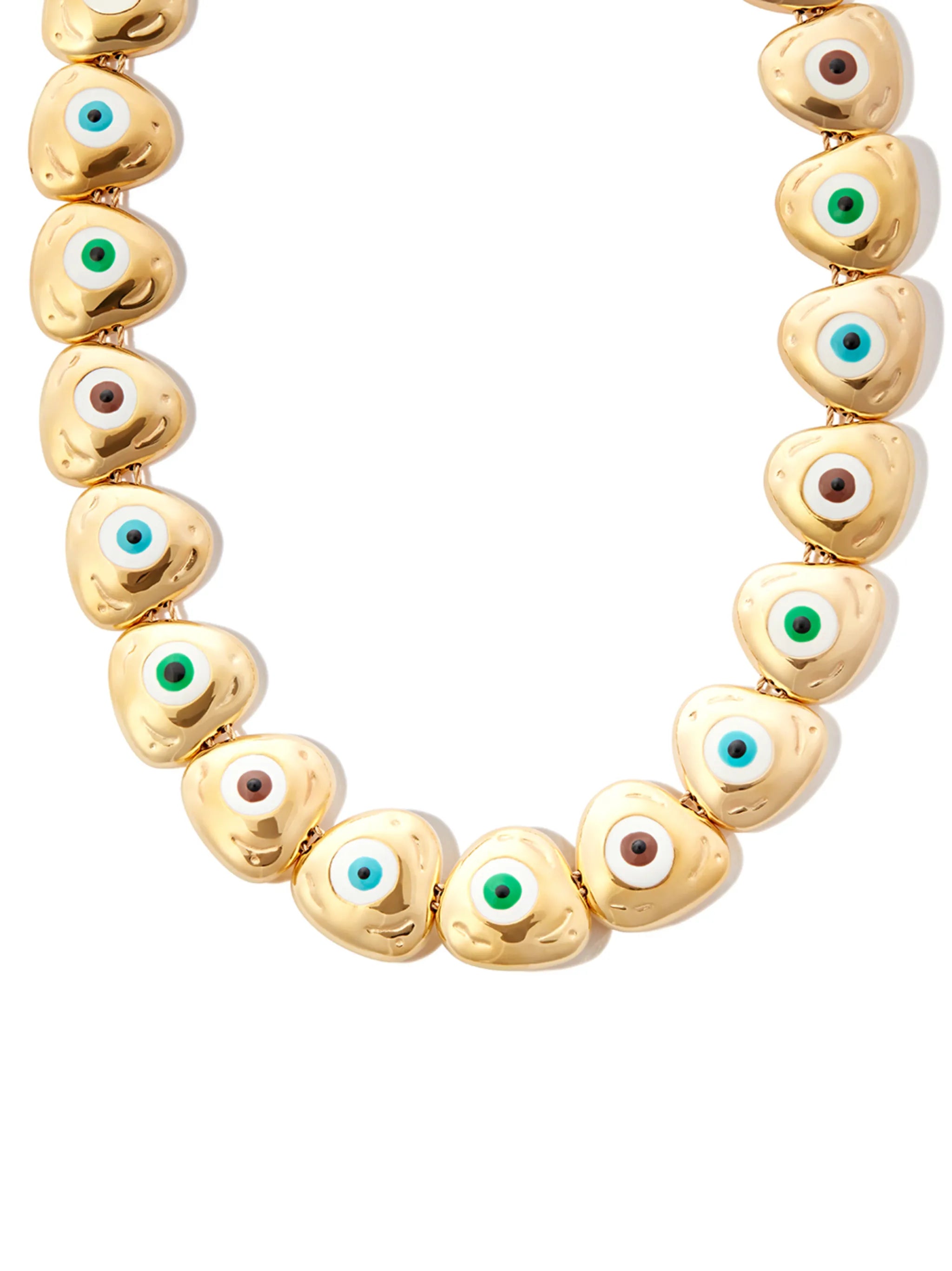 14kt yellow gold Evil Eye enamel necklace