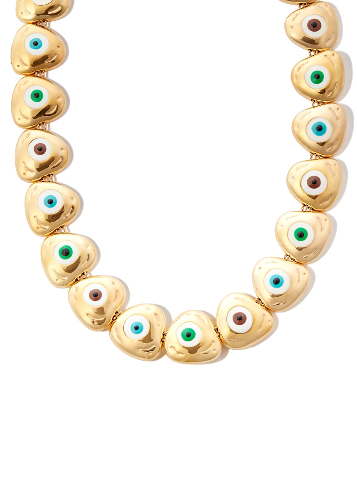 14kt yellow gold Evil Eye enamel necklace