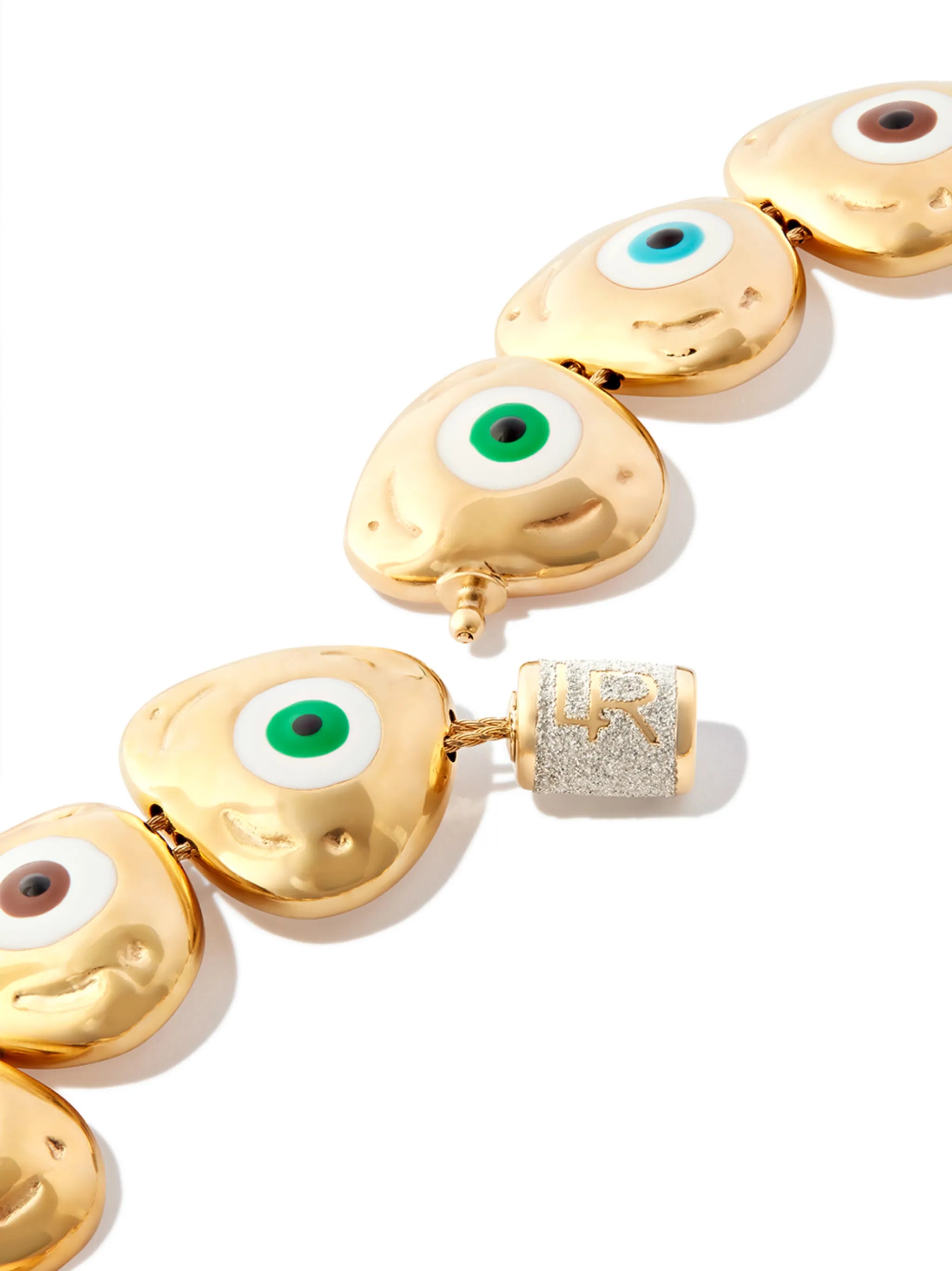 14kt yellow gold Evil Eye enamel necklace