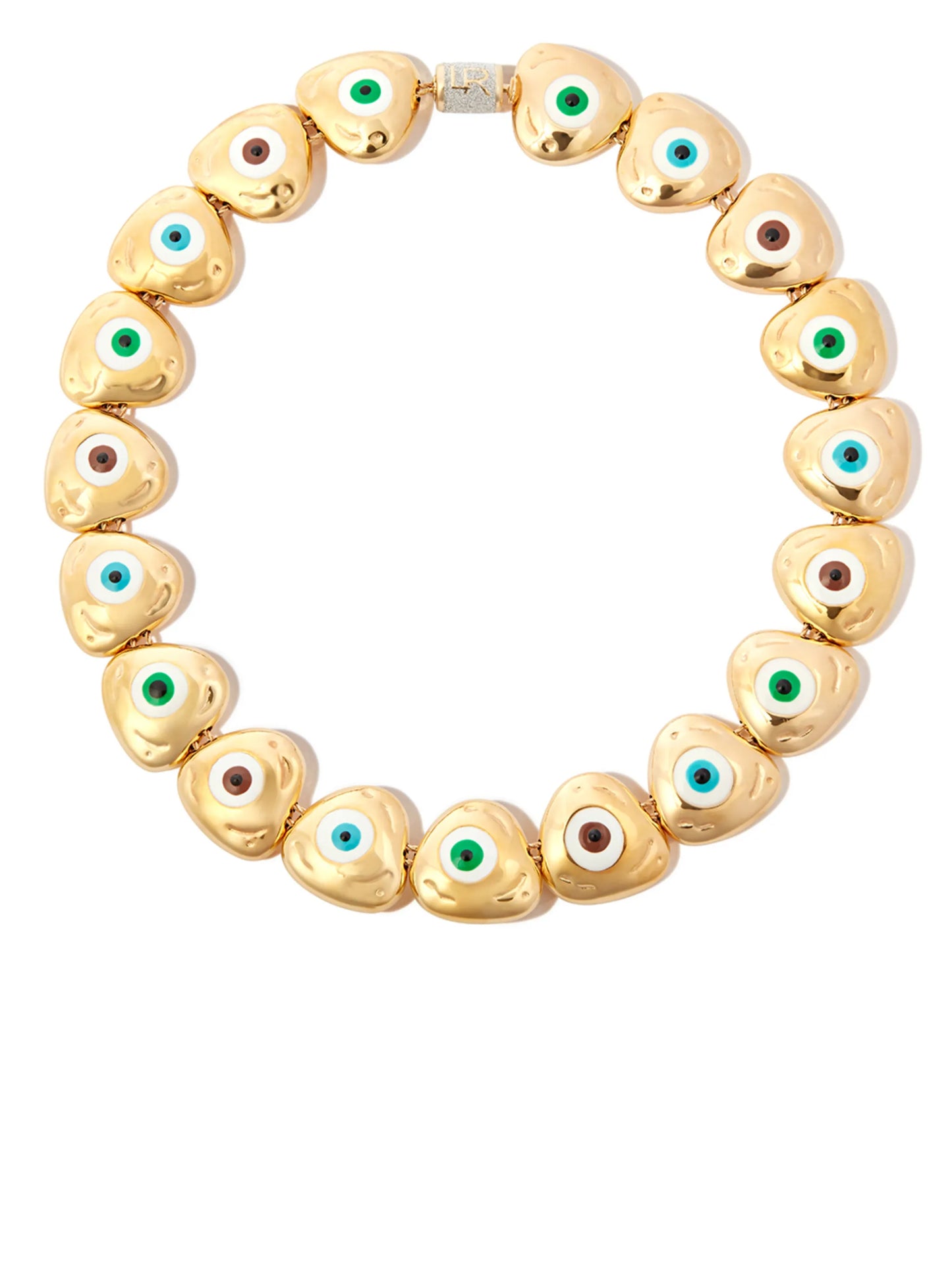 14kt yellow gold Evil Eye enamel necklace