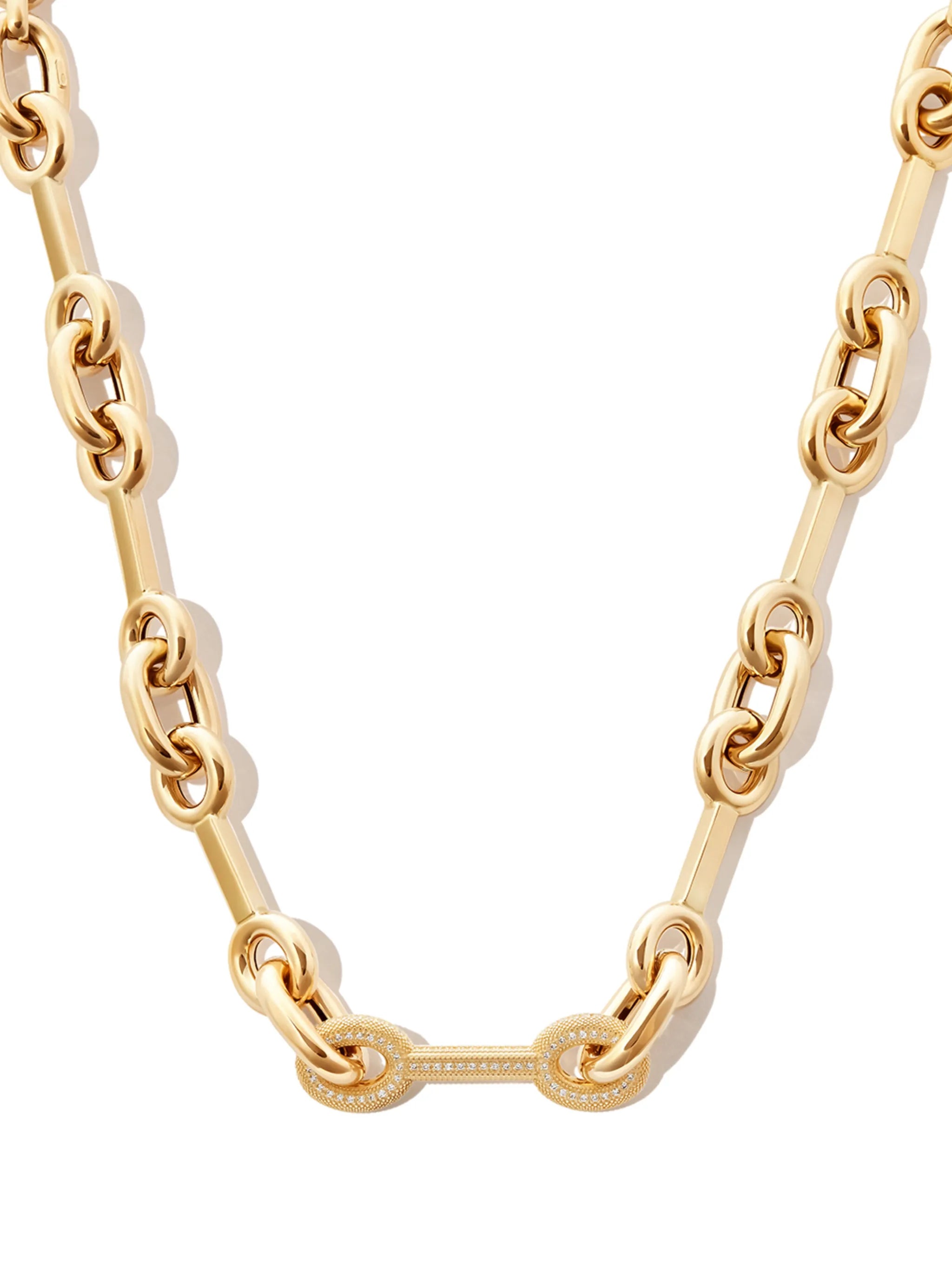 14kt yellow gold mixed-link necklace