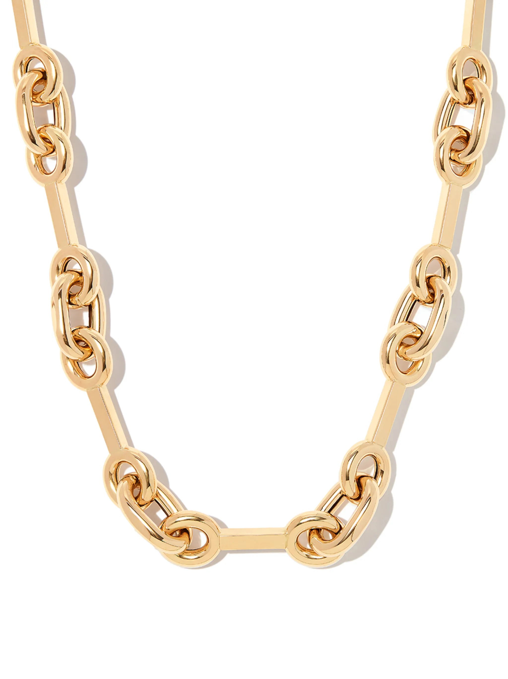 14kt yellow gold mixed-chain necklace