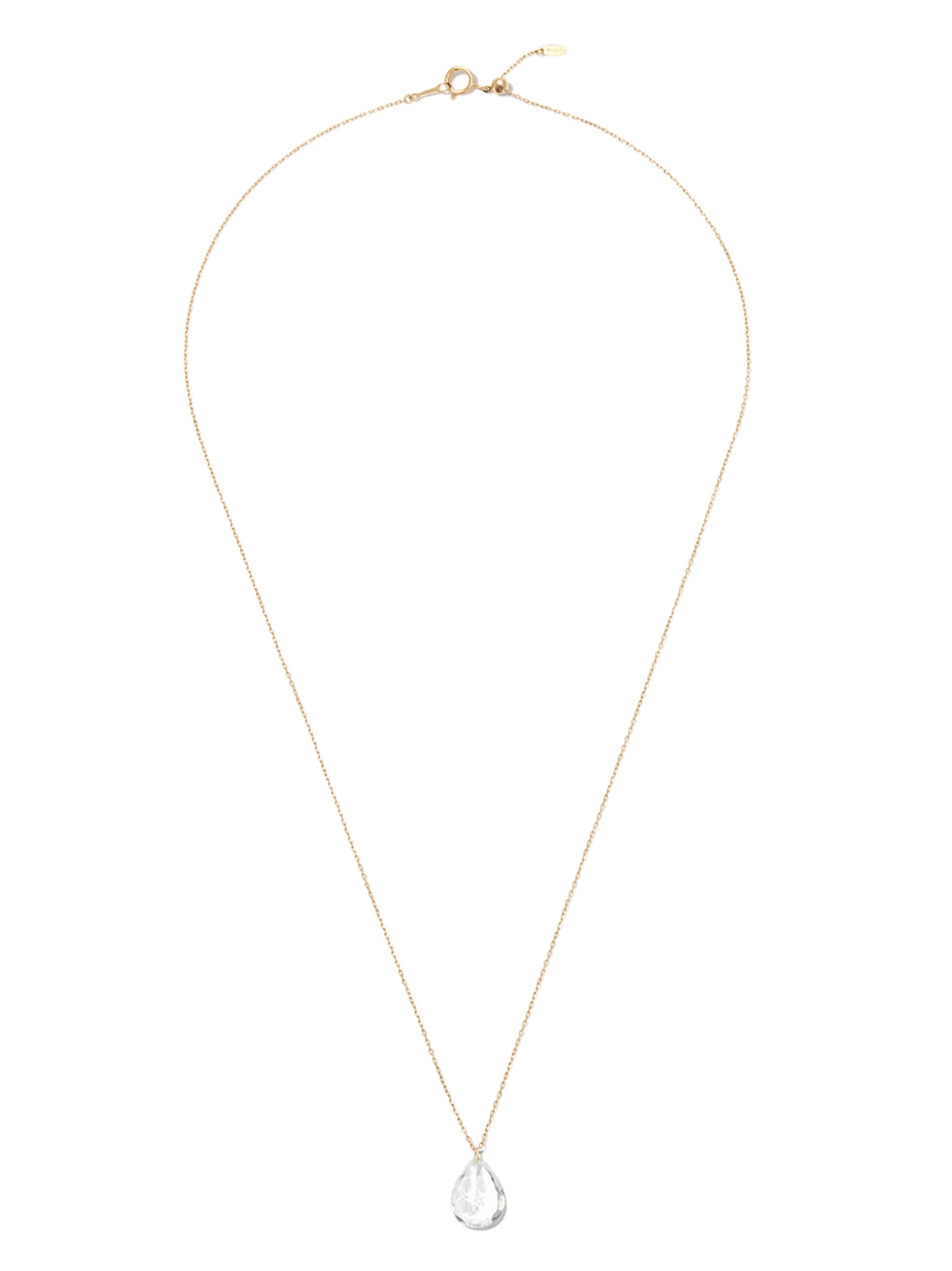 18kt yellow gold pear topaz necklace