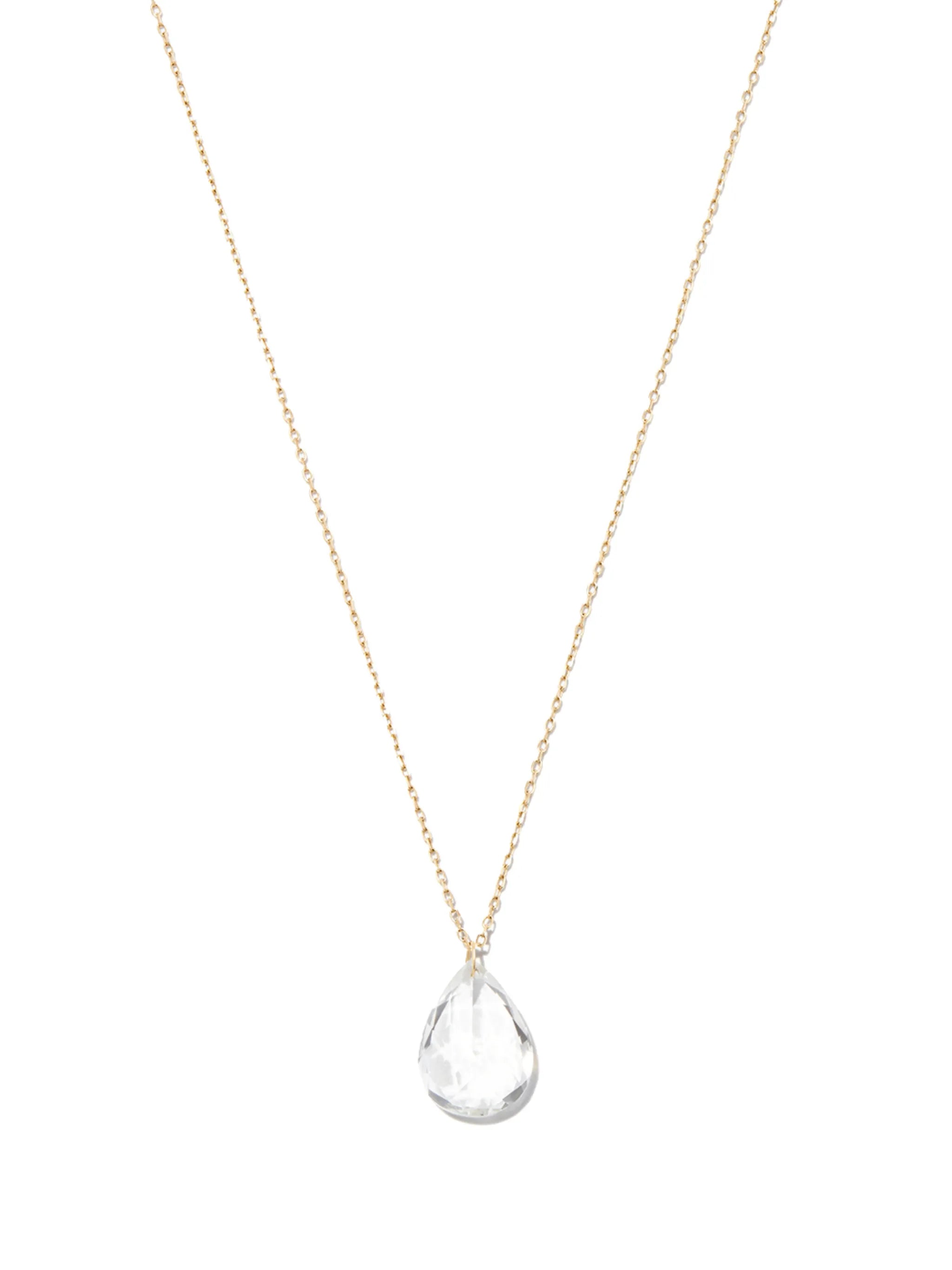 18kt yellow gold pear topaz necklace