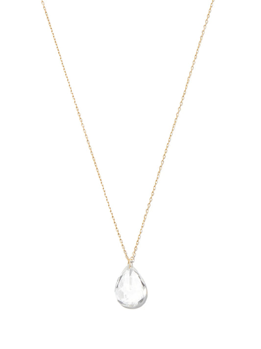 18kt yellow gold pear topaz necklace