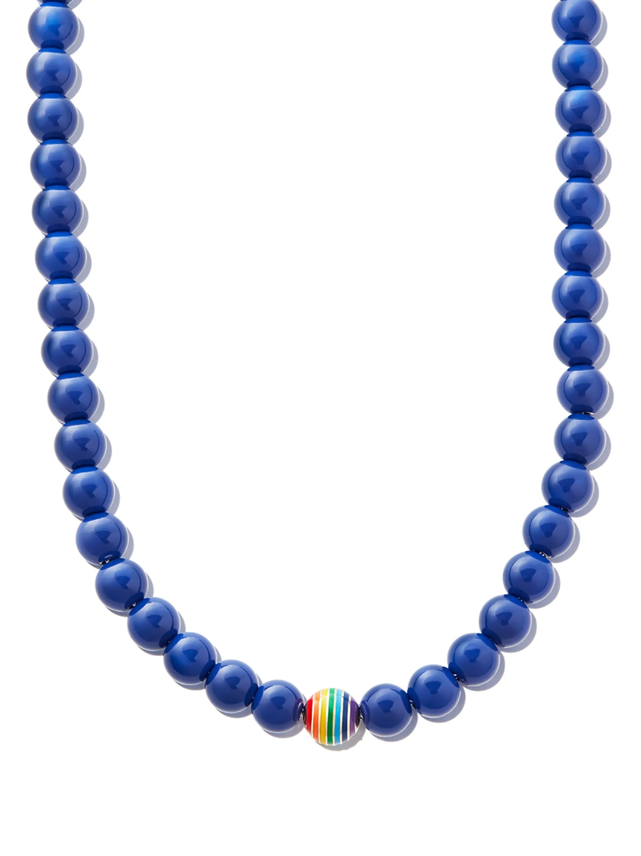 14kt white gold beaded necklace