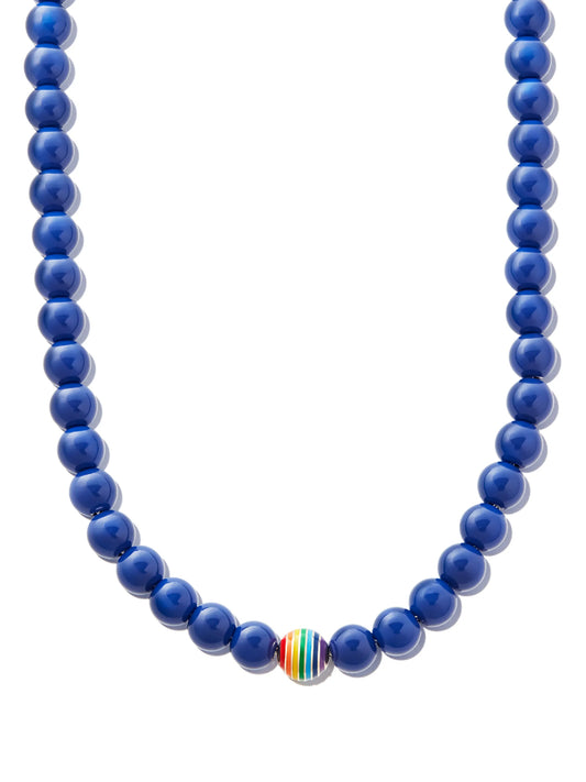 14kt white gold beaded necklace