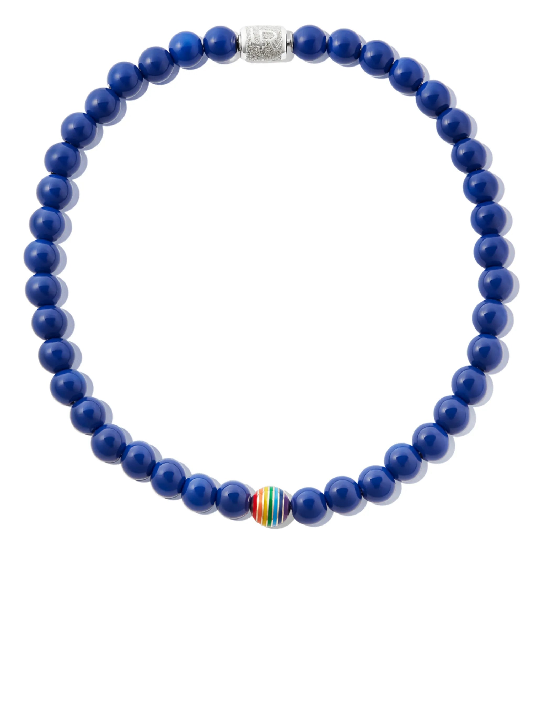 14kt white gold beaded necklace