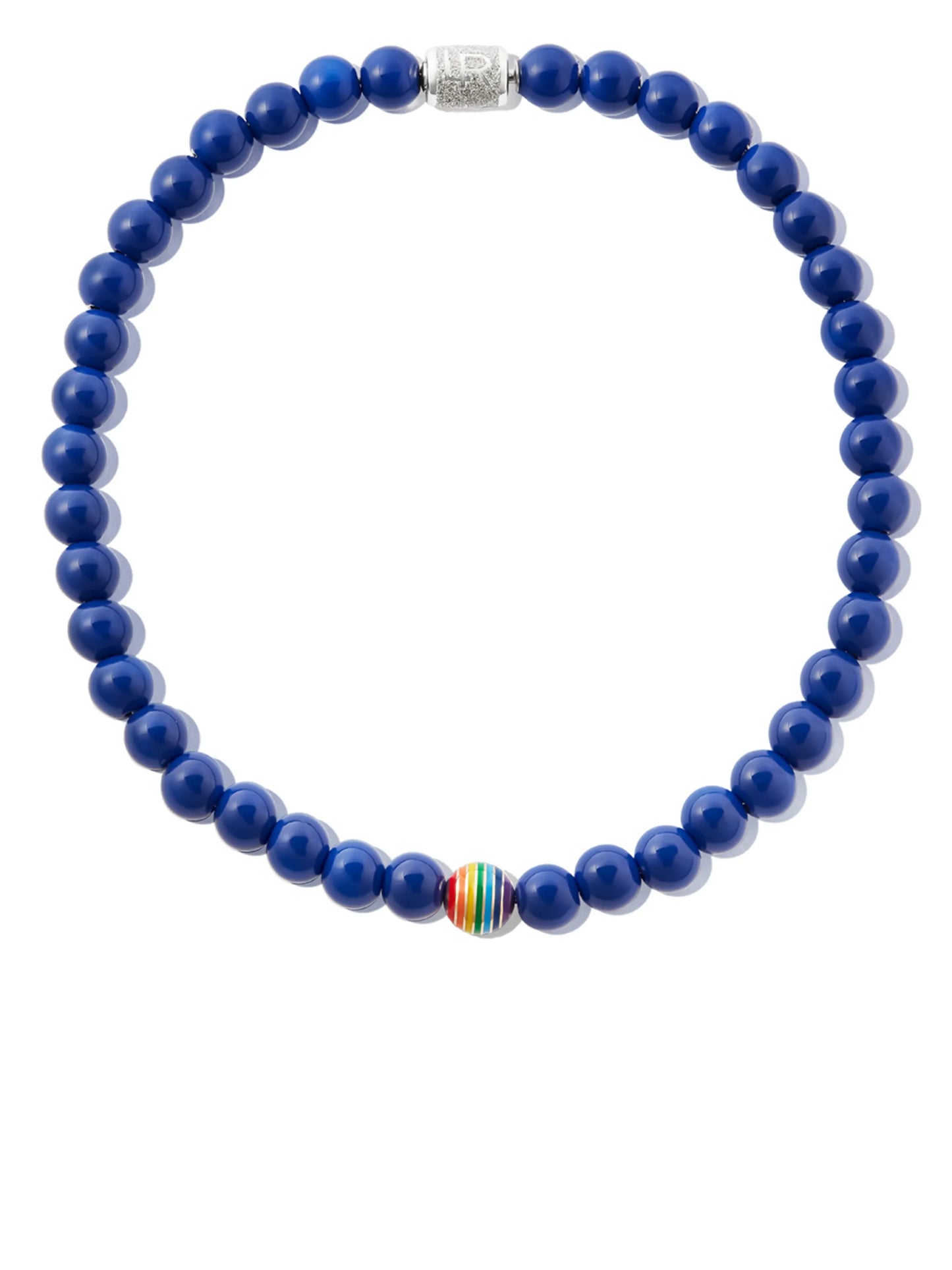 14kt white gold beaded necklace