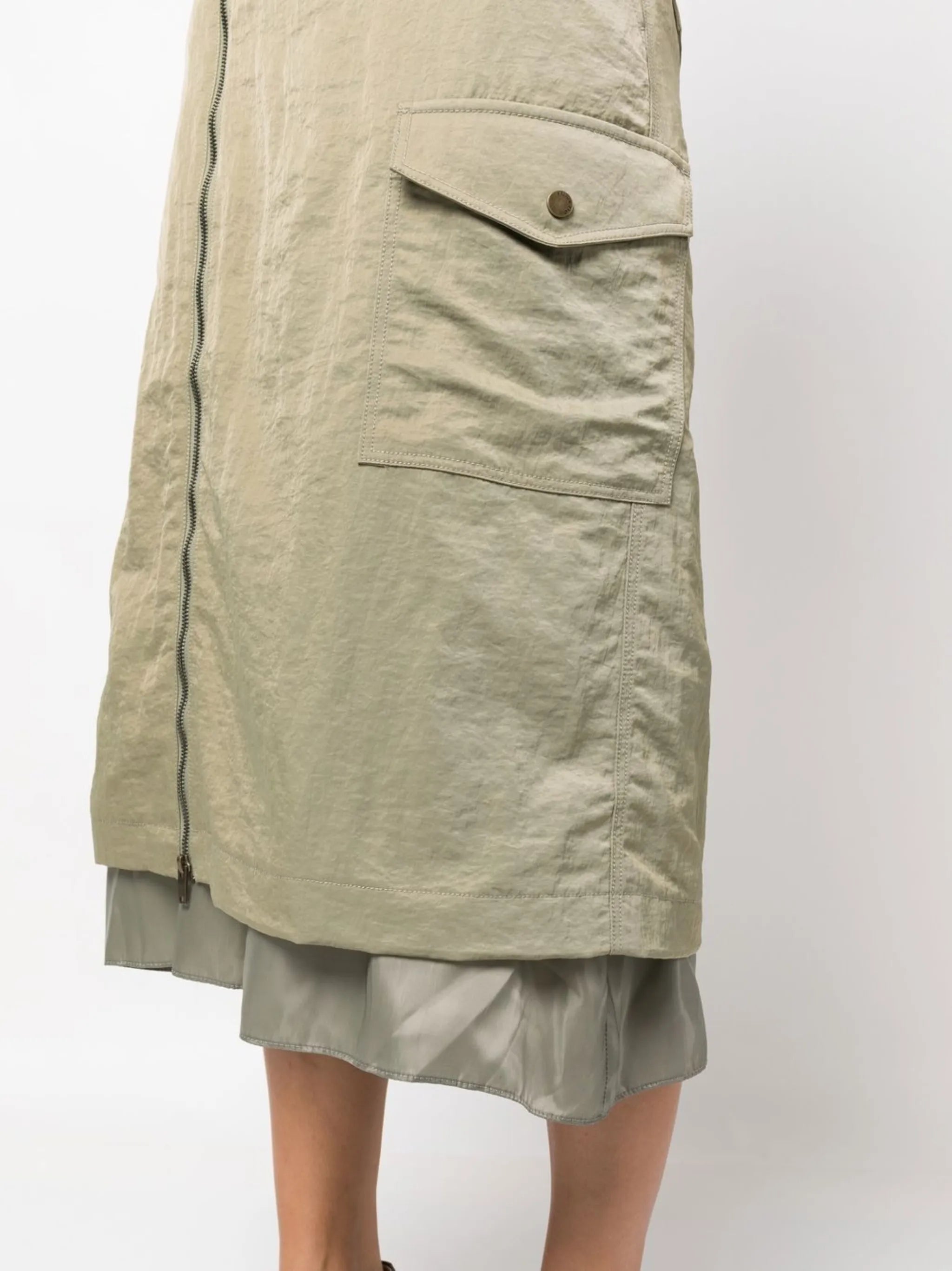 Leah zip-up midi skirt