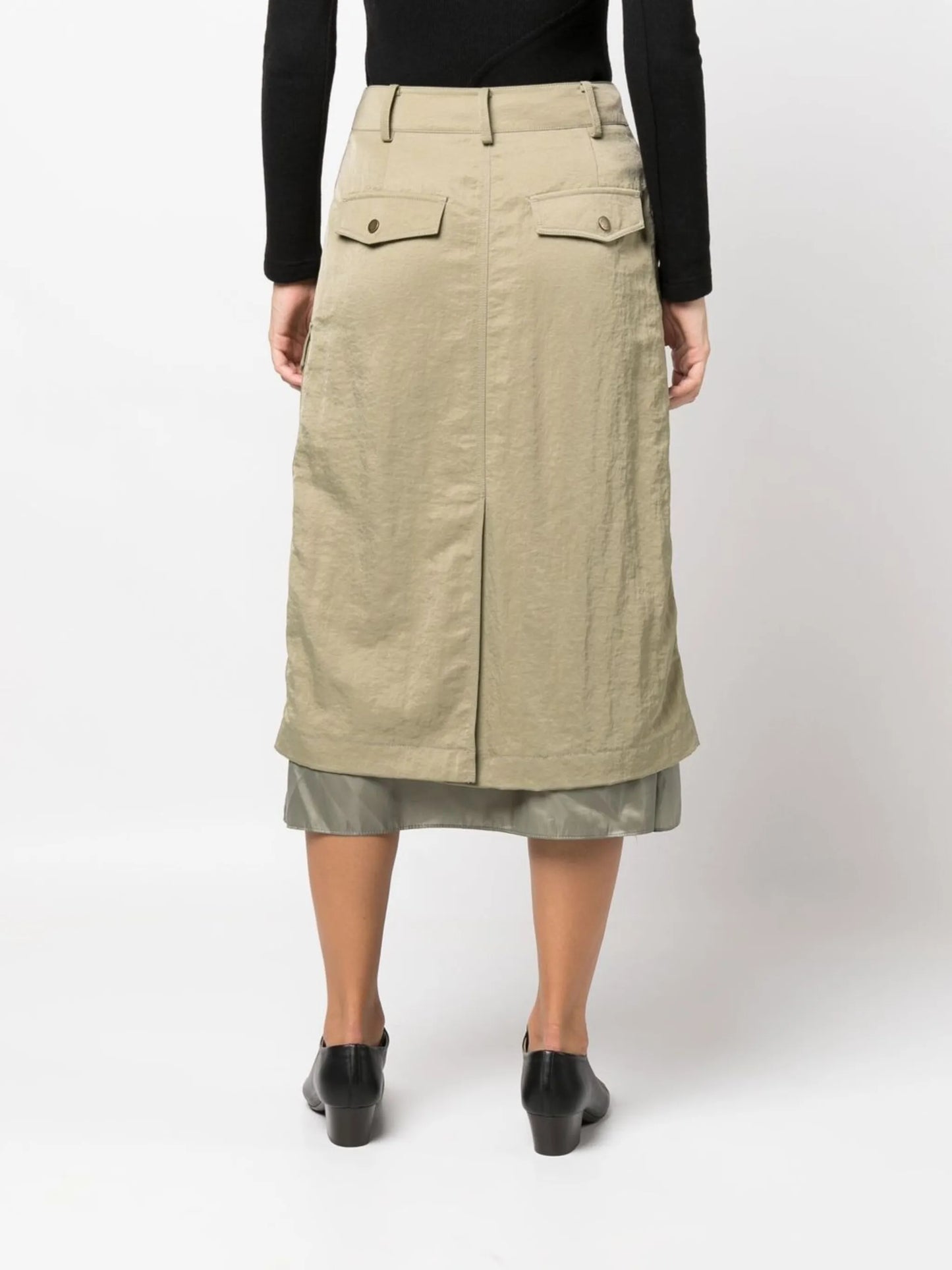 Leah zip-up midi skirt
