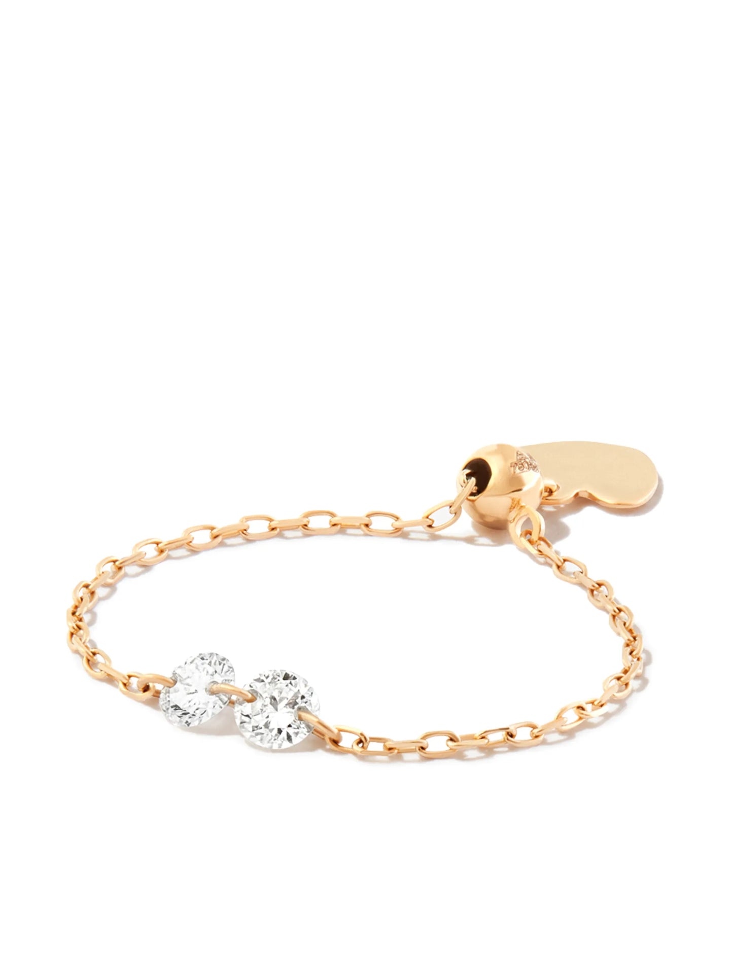 18kt yellow gold diamond chain ring