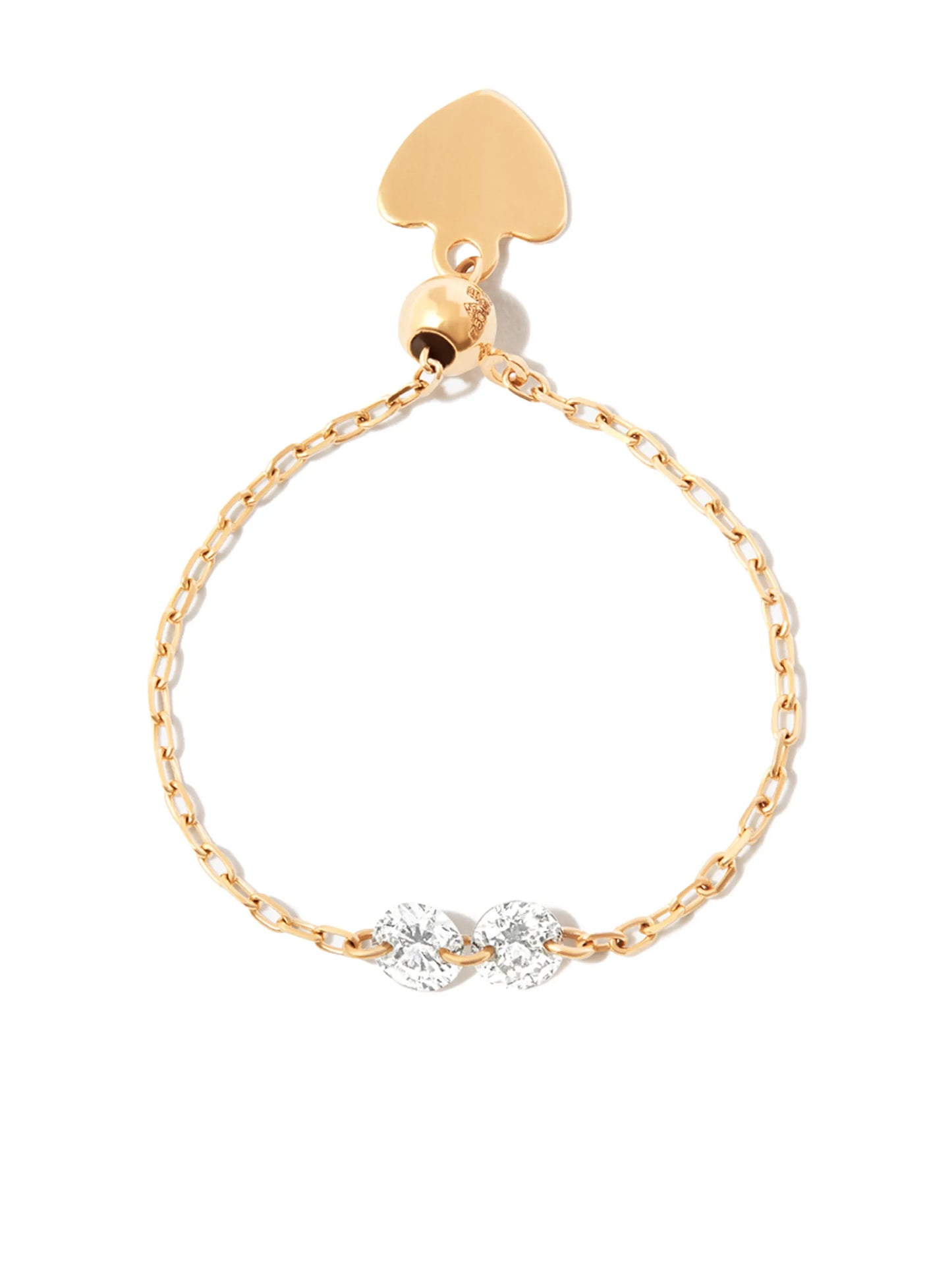 18kt yellow gold diamond chain ring