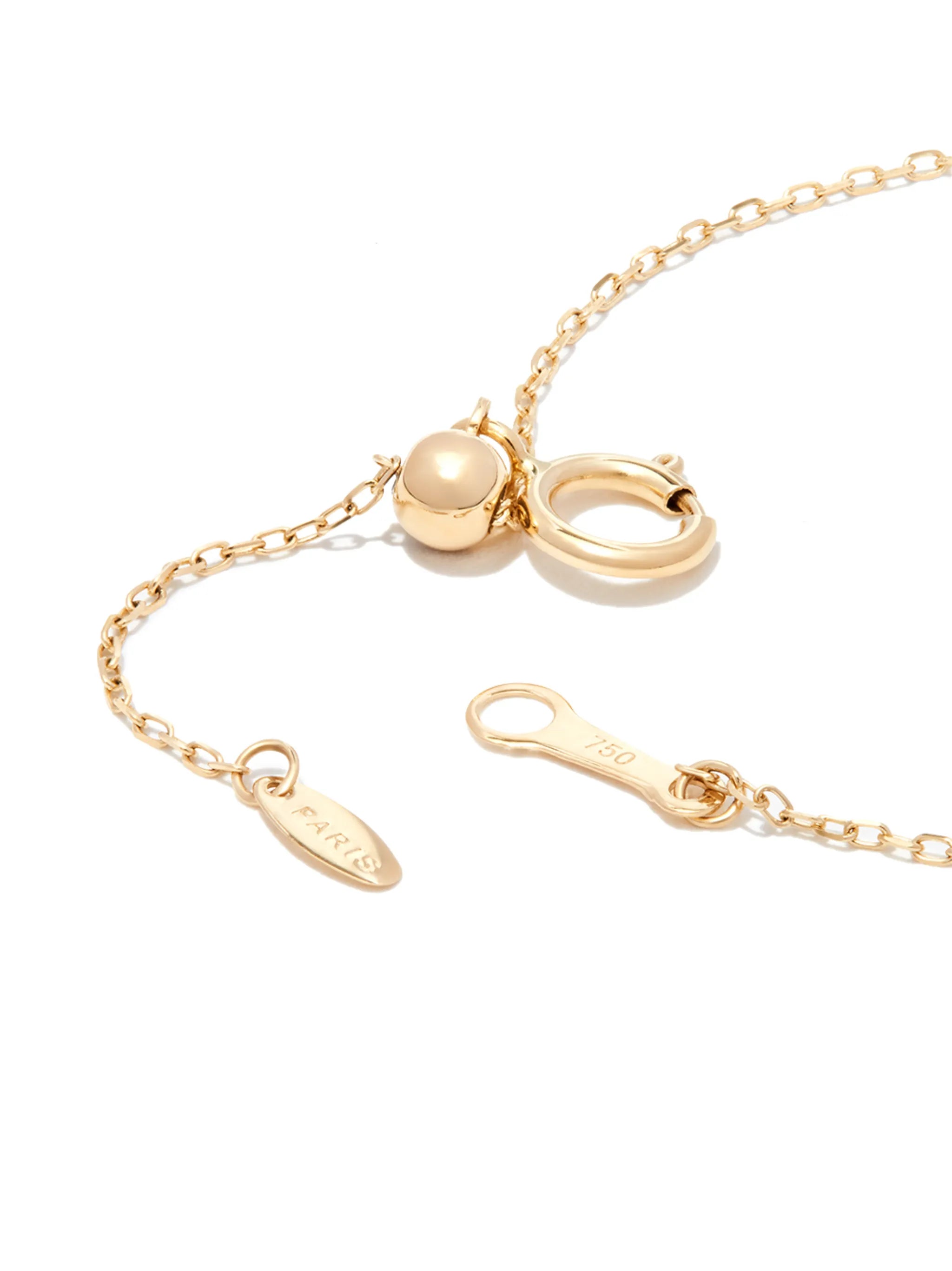 18kt yellow gold floating diamond heart bracelet