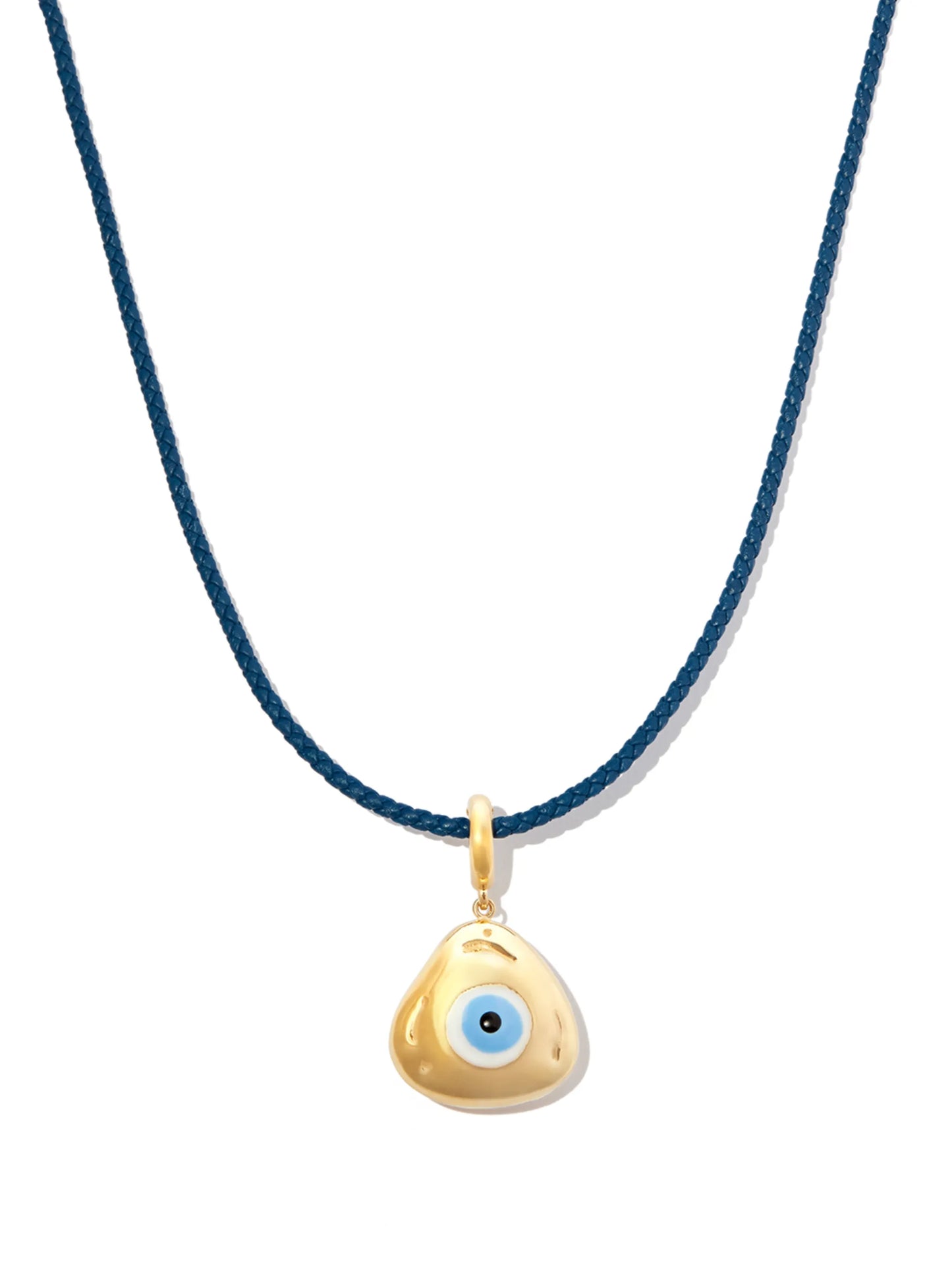 14kt yellow gold evil eye charm necklace