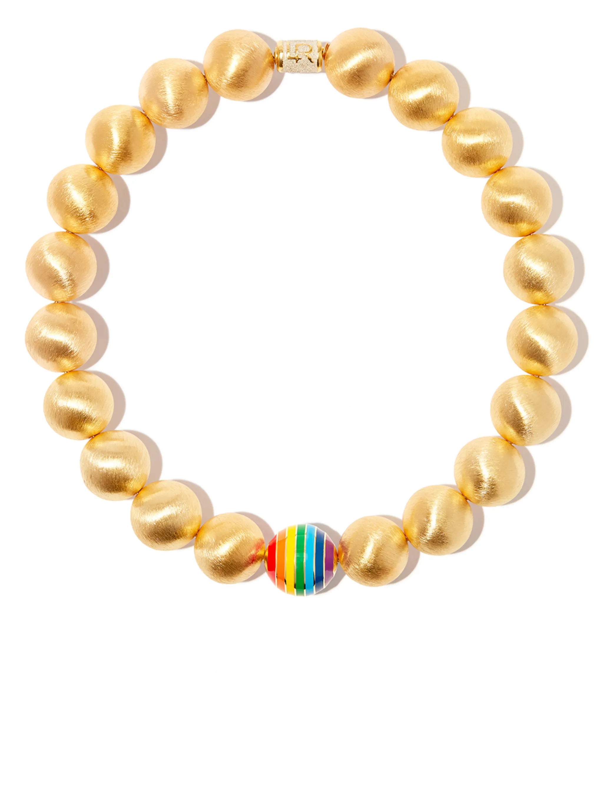 14kt yellow gold enamel necklace