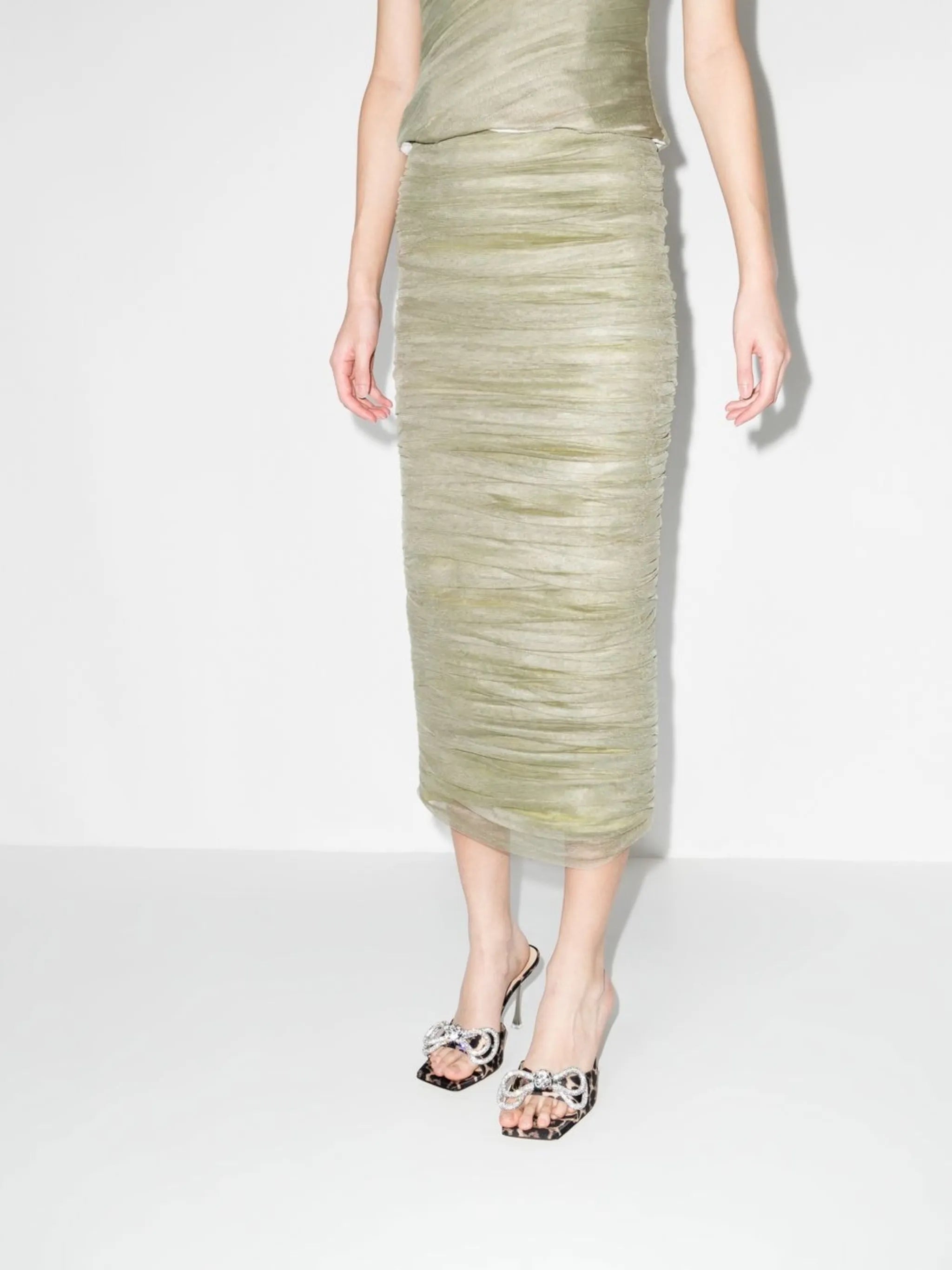 draped tulle pencil skirt