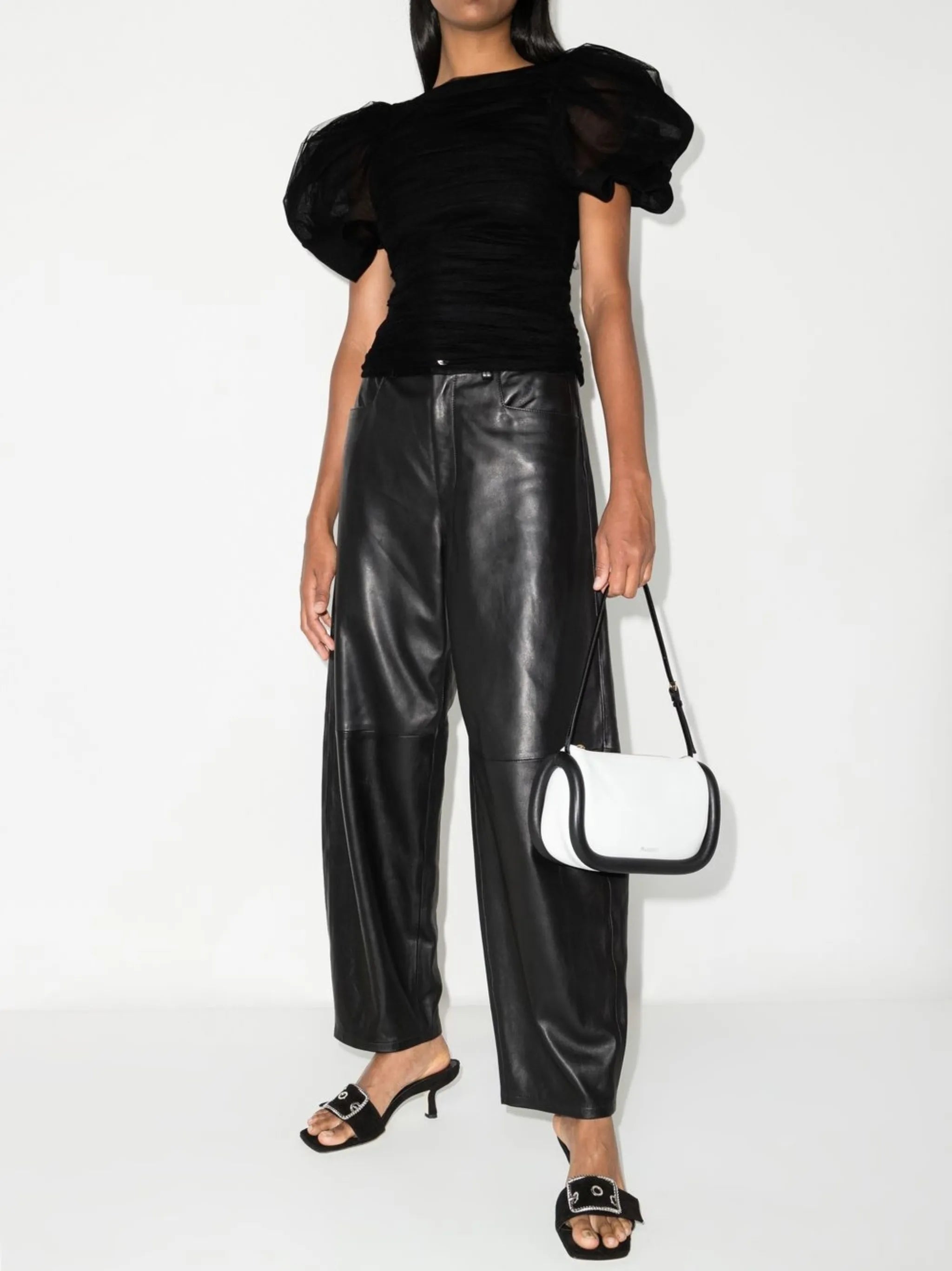puff-sleeve blouse