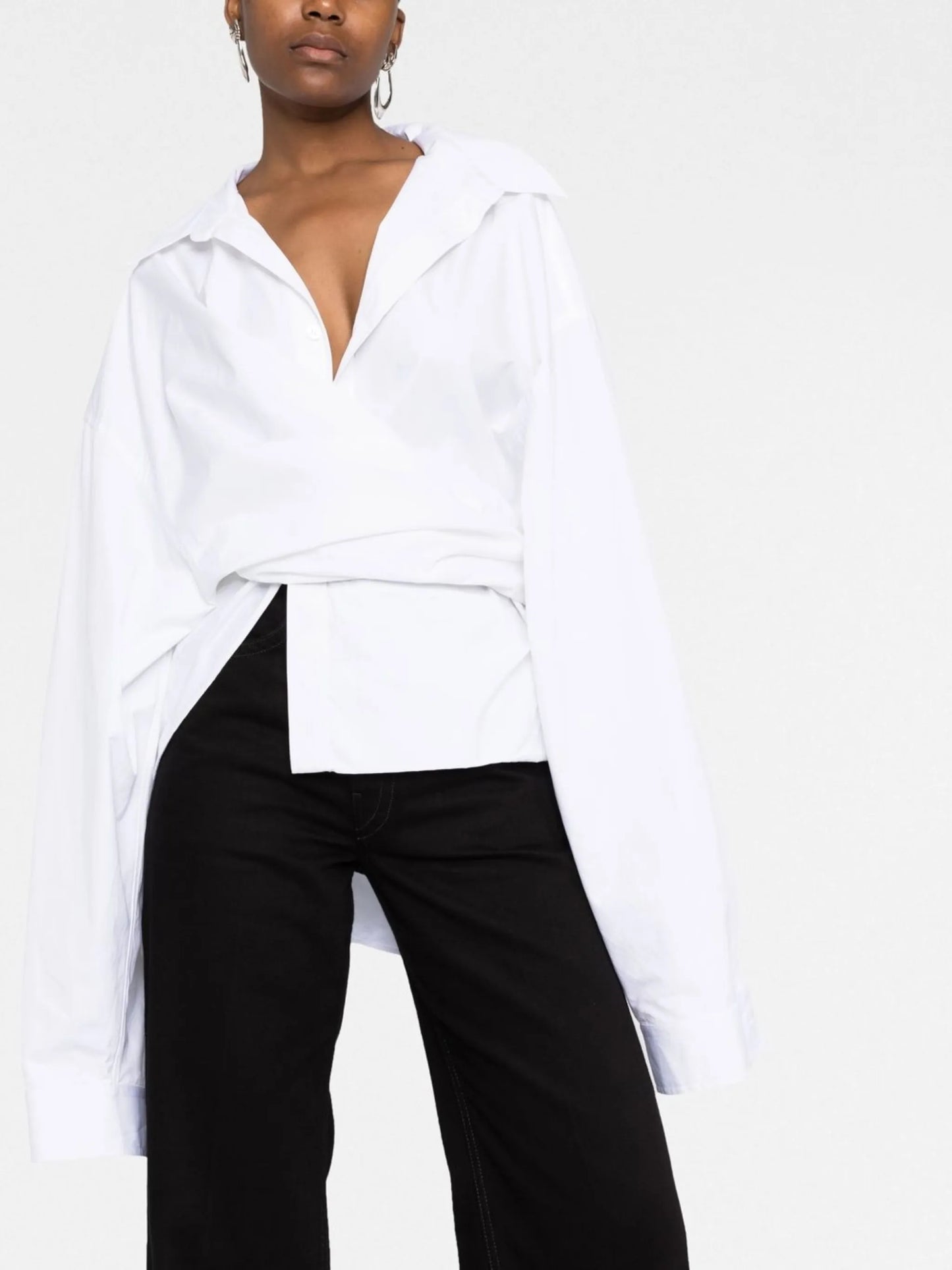 oversized wrap shirt