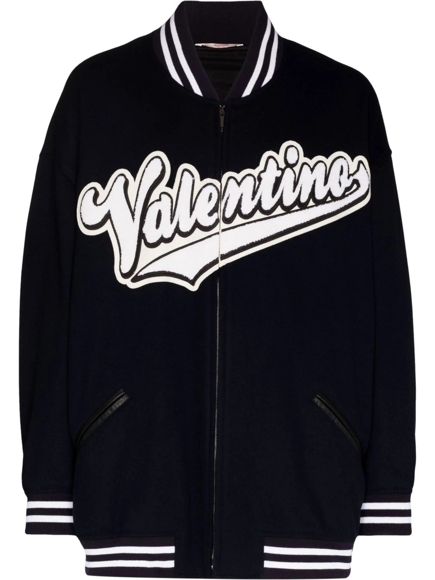embroidered-logo bomber jacket