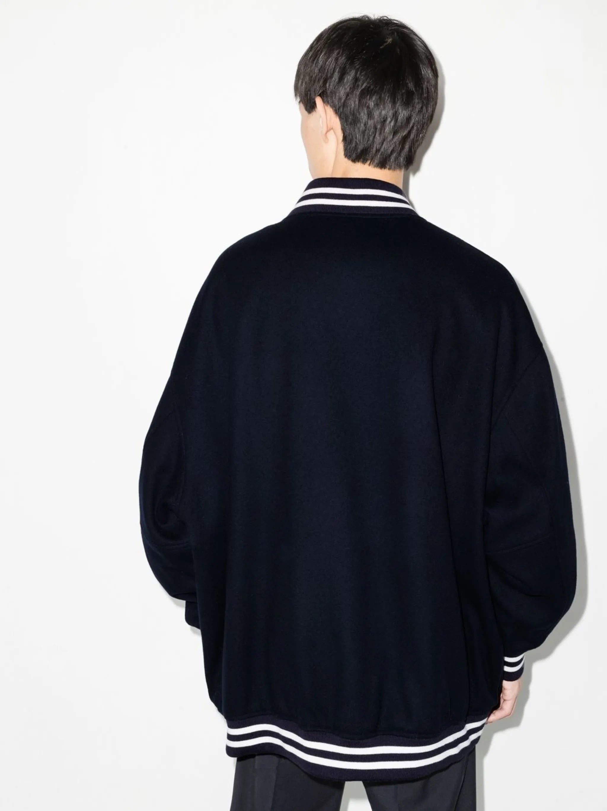 embroidered-logo bomber jacket
