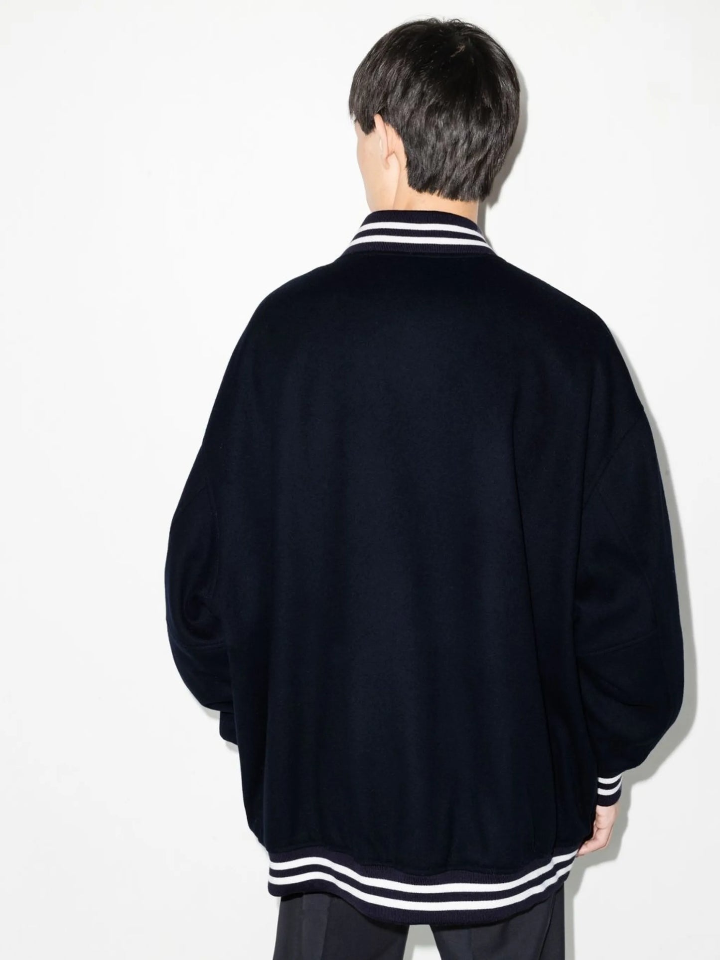 embroidered-logo bomber jacket
