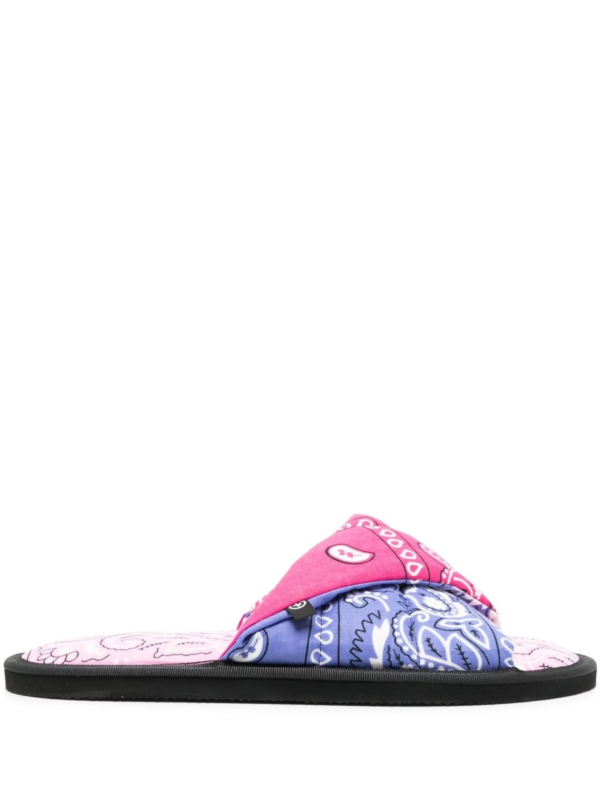 Vegas bandana-print slides