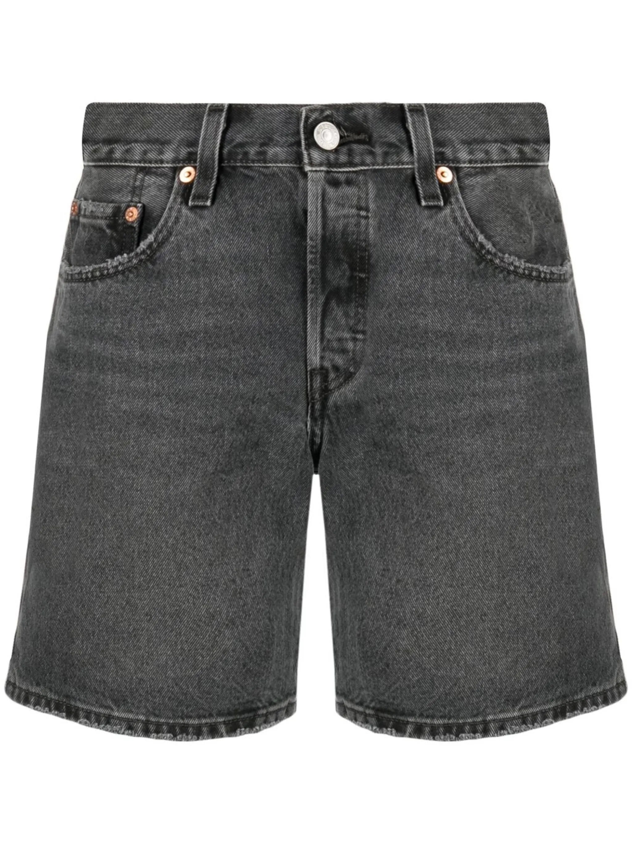 straight-leg denim shorts