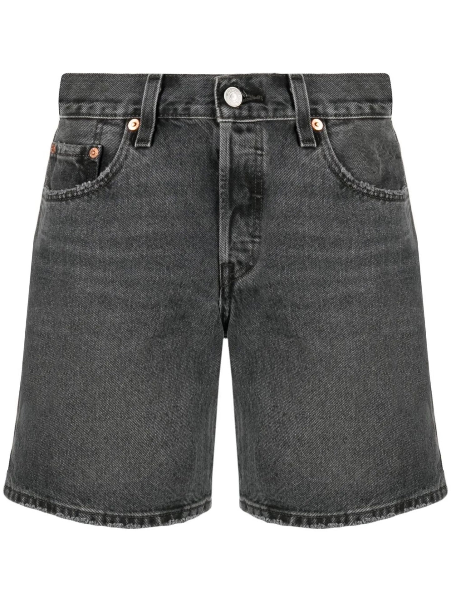 straight-leg denim shorts